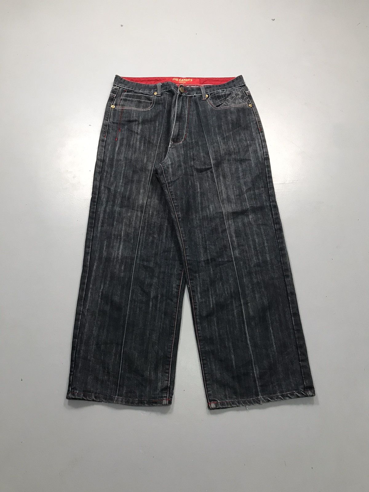 JNCO Vintage five elements embroidered denim Size US 34 / EU 50 - 2 Thumbnail