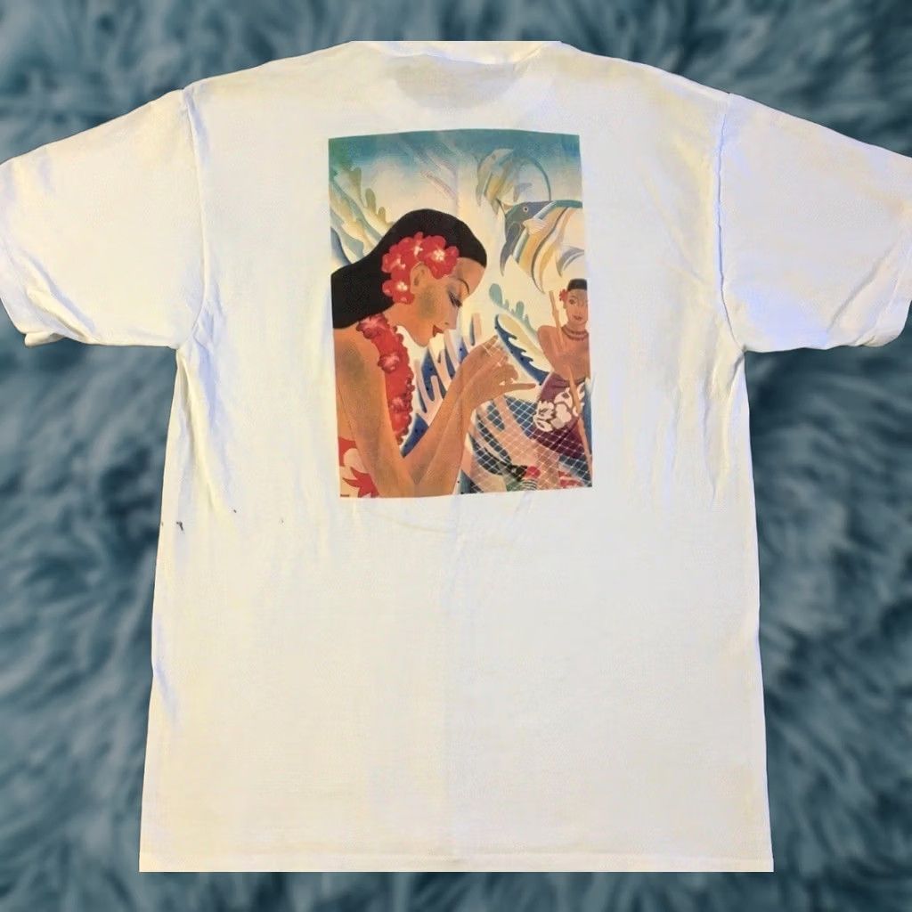 Vintage VINTAGE 90s Hawaii Hula Girl Abstract Art Shirt L Men White Beach Surf Grunge Ocean Pacific OP Abstract Billabong Surf Size US L / EU 52-54 / 3 - 1 Thumbnail