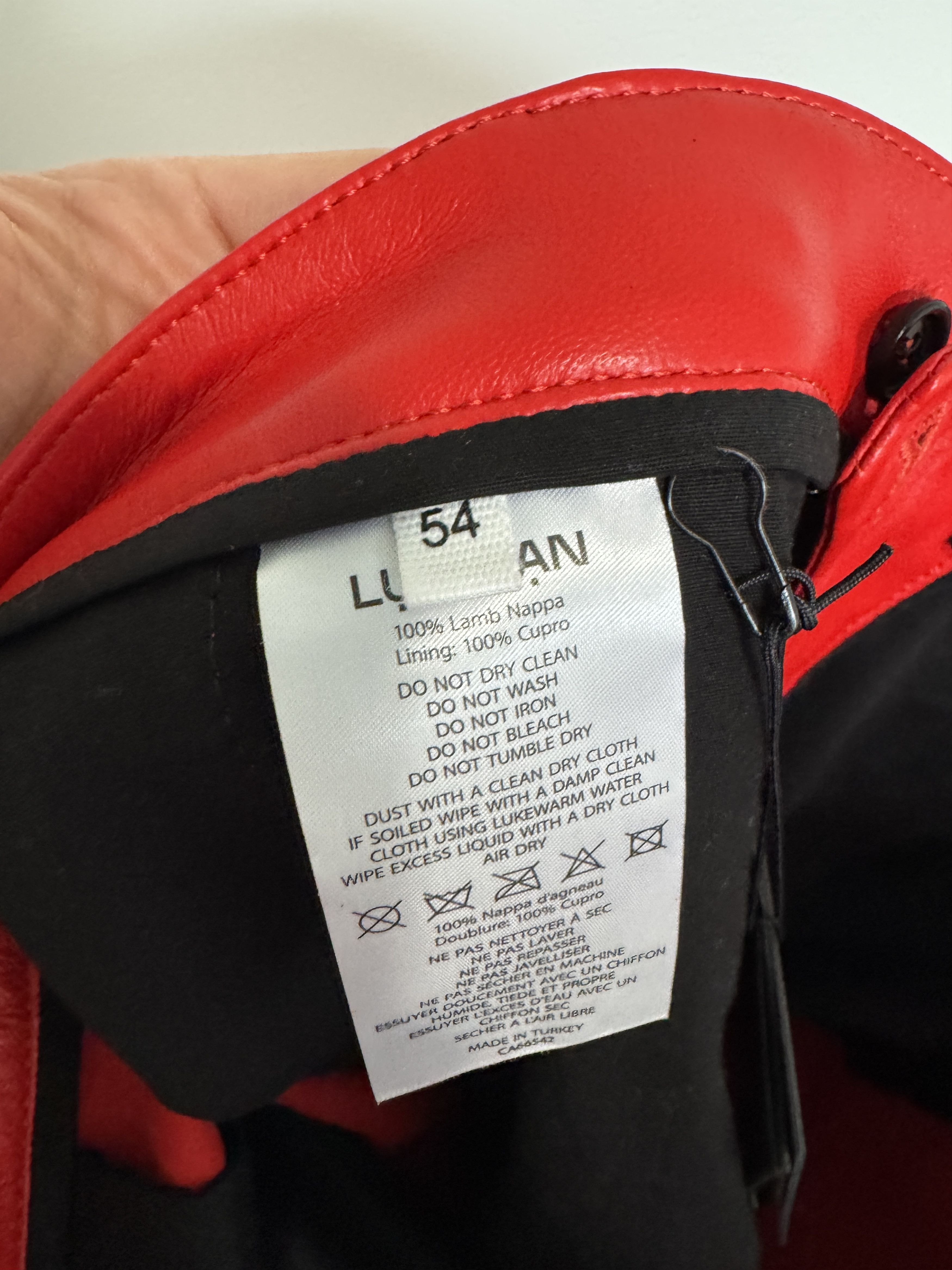 LUU DAN LEATHER FLARE BELL BOTTOMS RED $1,295 SIZE 54 Size US 38 / EU 54 - 3 Thumbnail