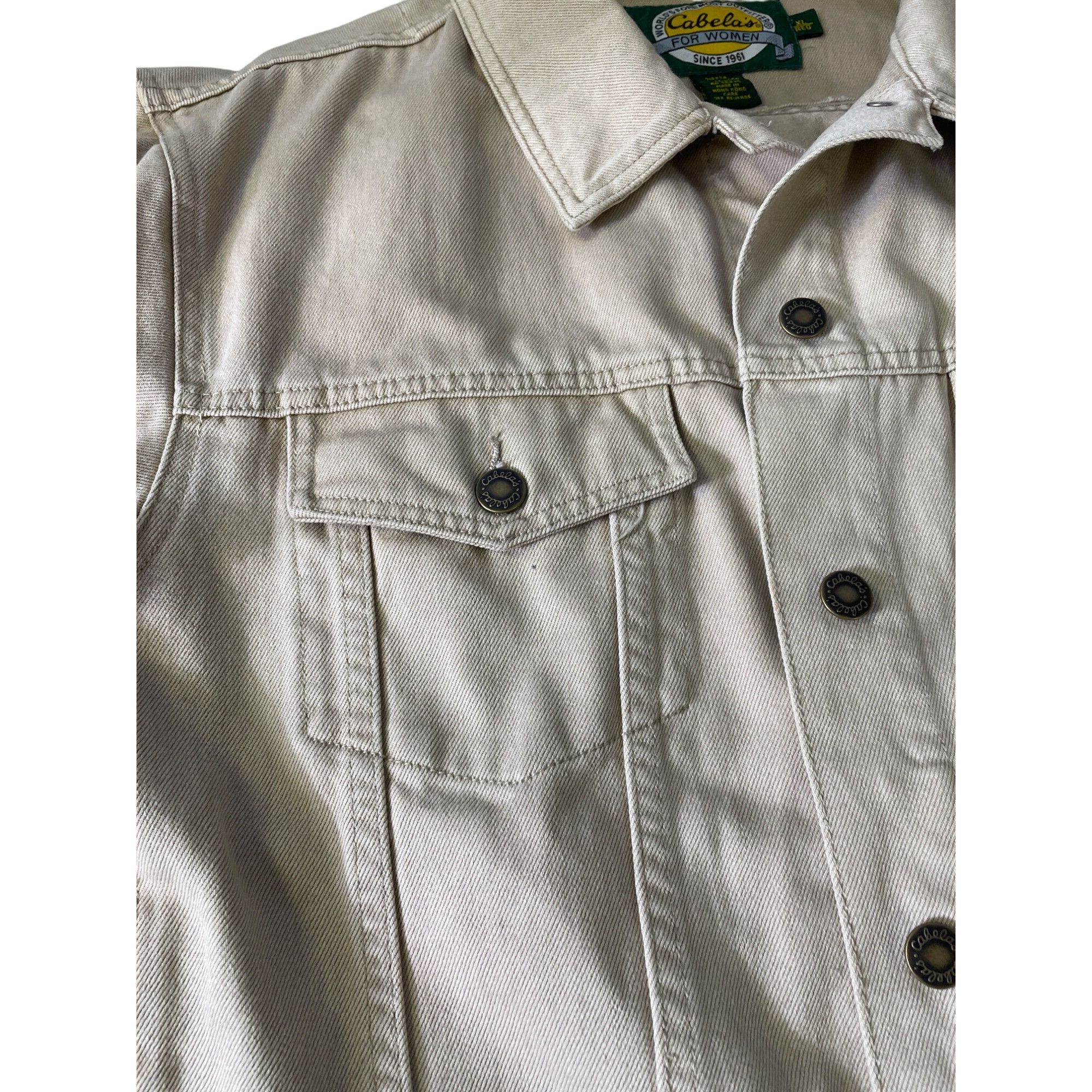 Cabelas Cabelas Womens Beige Denim Jacket Size XL Reg SKU 8699 Size XL / US 12-14 / IT 48-50 - 5 Thumbnail