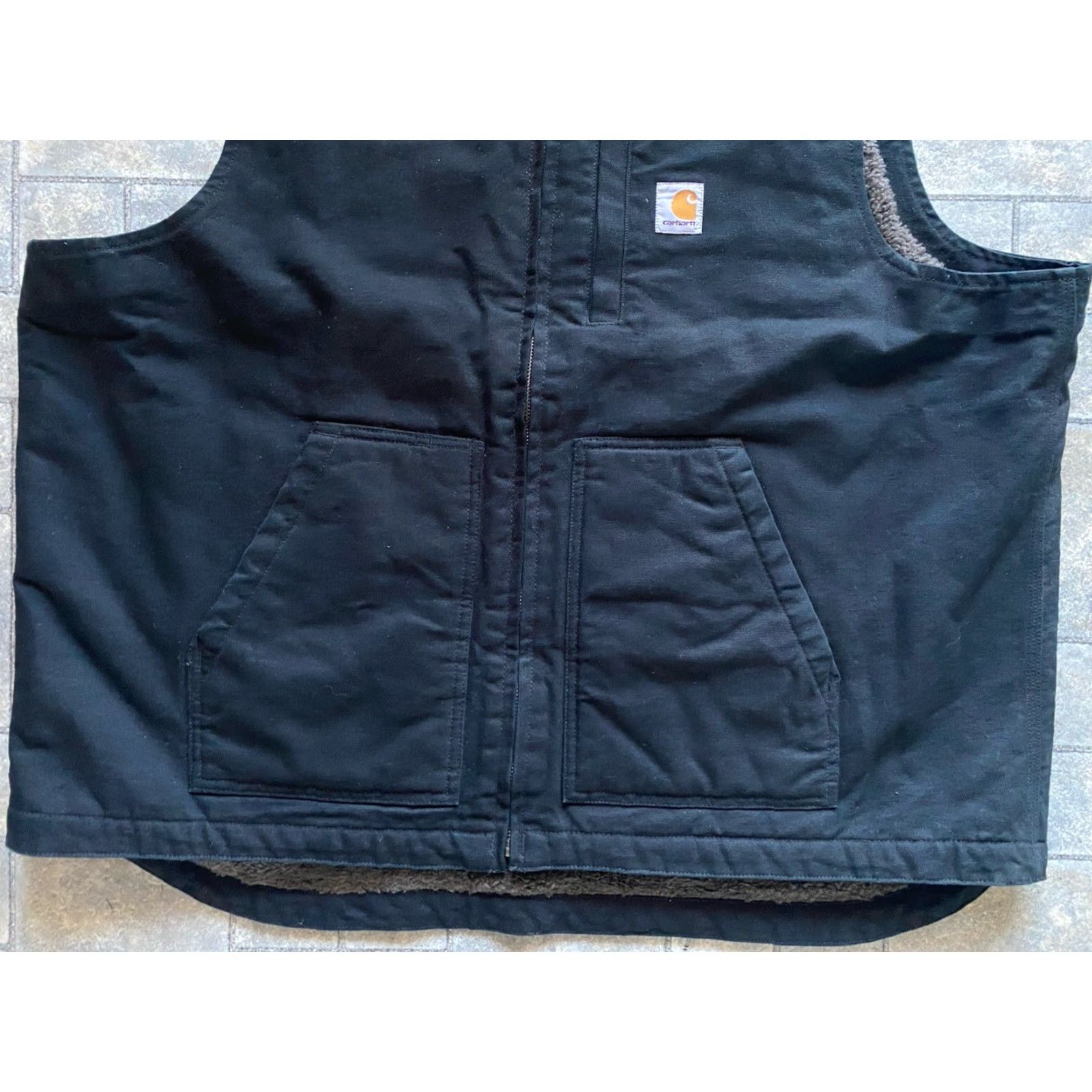Carhartt Carhartt Vest XL Men Black Embroidered Sherpa Loose Fit 0V4277-M Size US XL / EU 56 / 4 - 2 Thumbnail