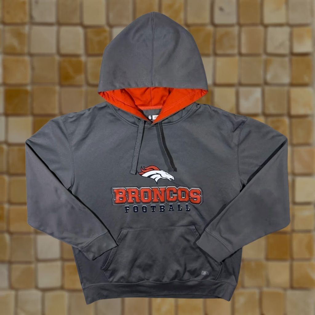 NFL NFL Denver Broncos Hoodie Mens L Grey Football Pullover Logo Sports Hoodie Size US L / EU 52-54 / 3 - 1 Thumbnail