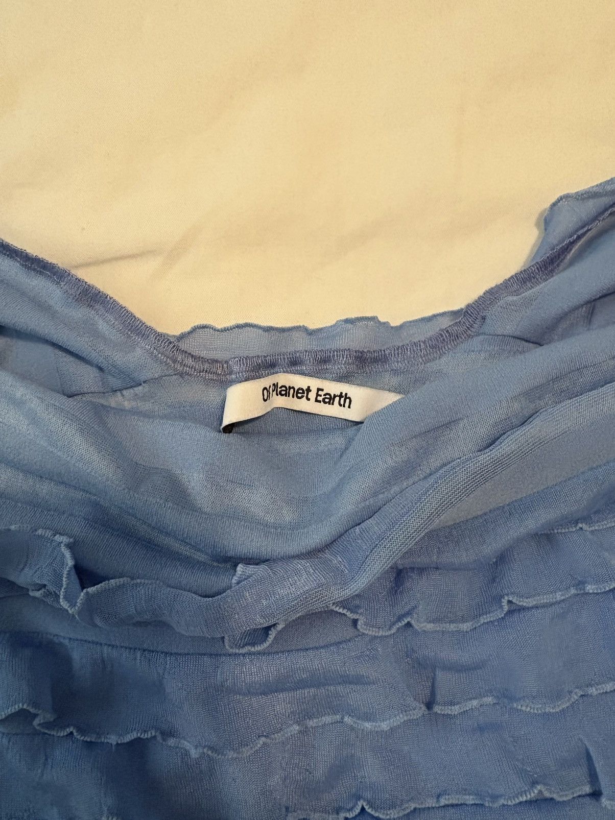 Vintage Of Planet Earth Pompeii Ruffle Top in Blue Cornflower Size XS / US 0-2 / IT 36-38 - 3 Thumbnail