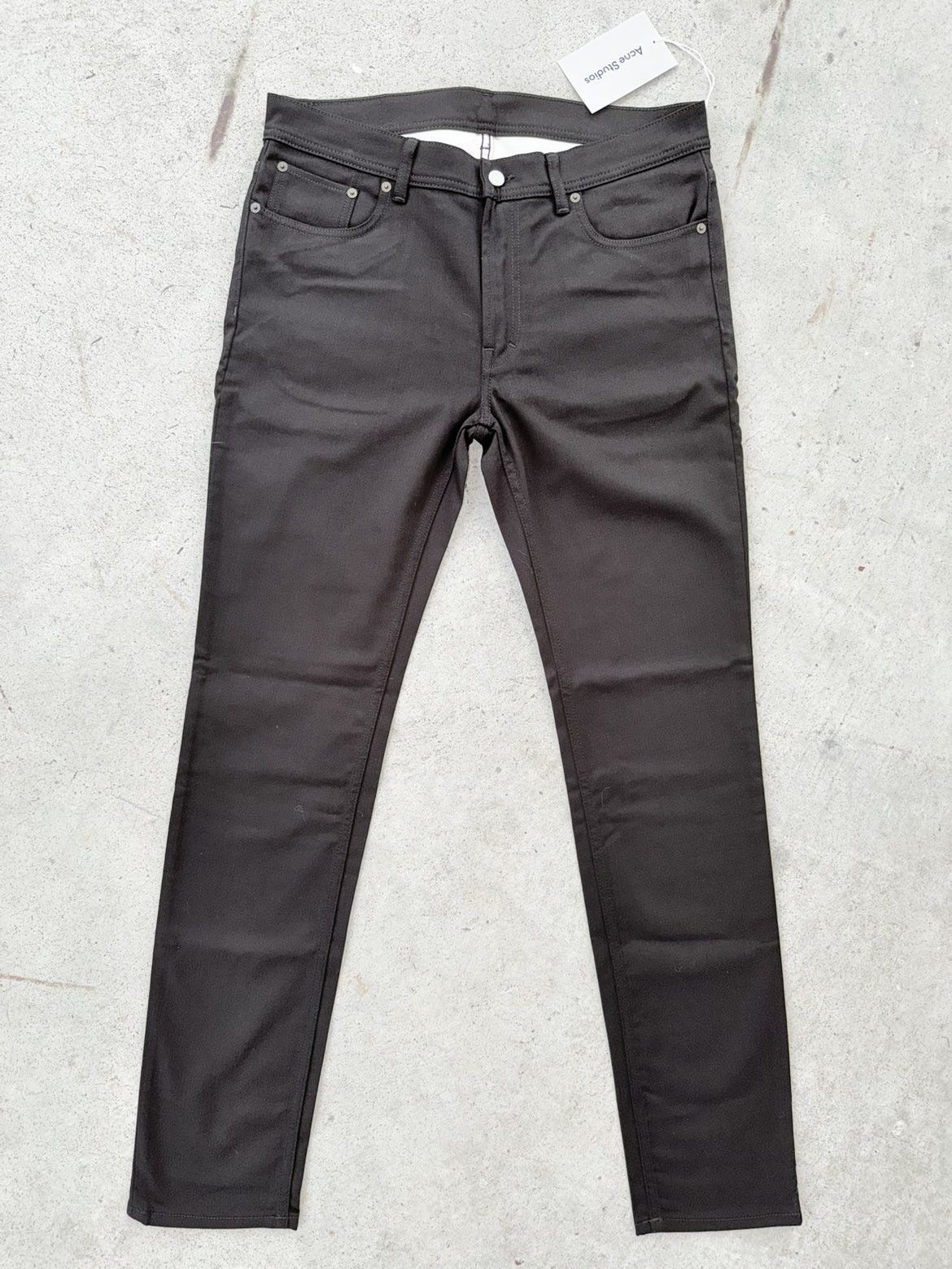 Acne Studios North Stay Black Leather Patch Denim Jeams Size US 34 / EU 50 - 1 Thumbnail