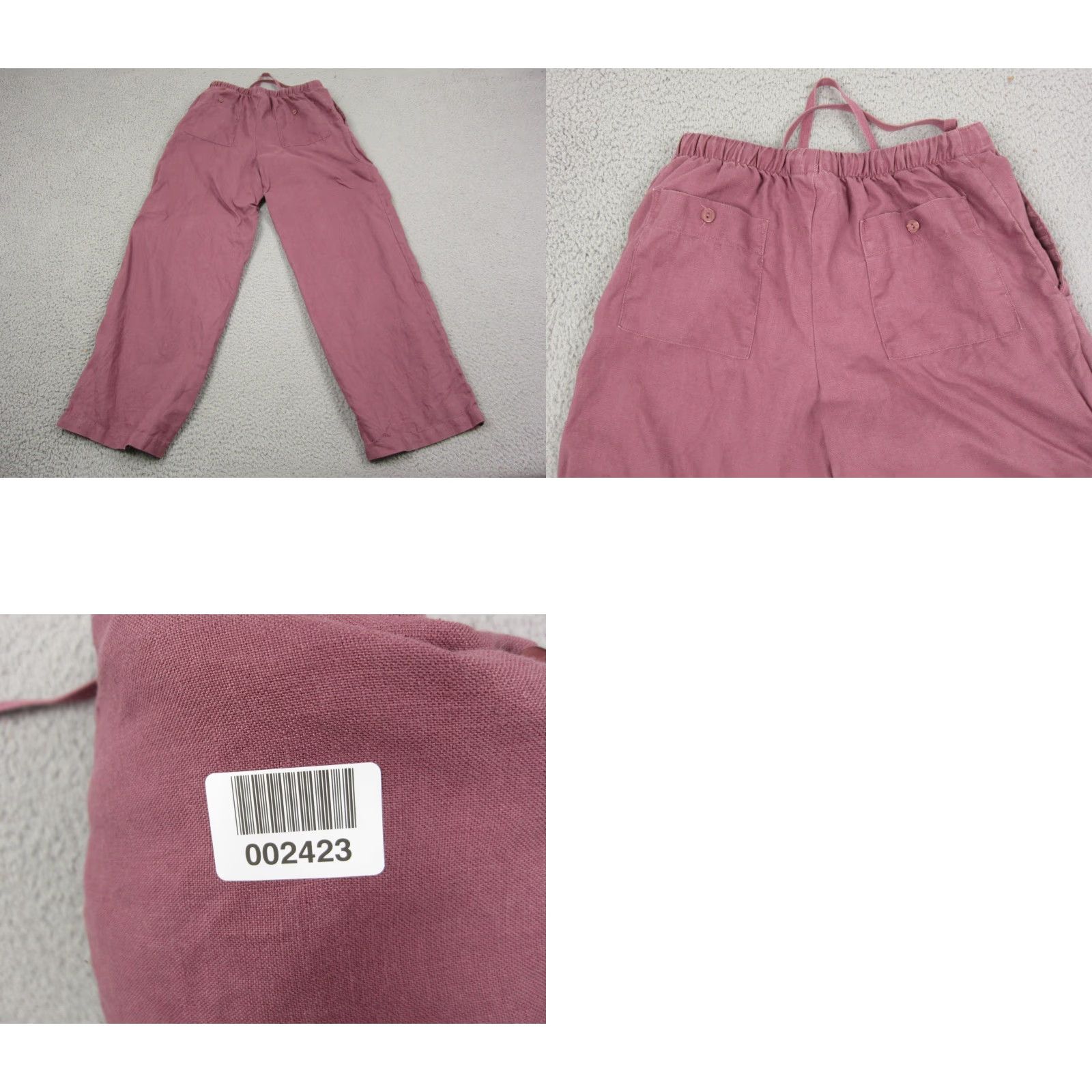 Pinko Vintage Cladwick's Pants Womens 4P Pink Linen Wide-Leg Cropped Modern 90s Style Mens? Girls? Size 27" / US 4 / IT 40 - 9 Thumbnail