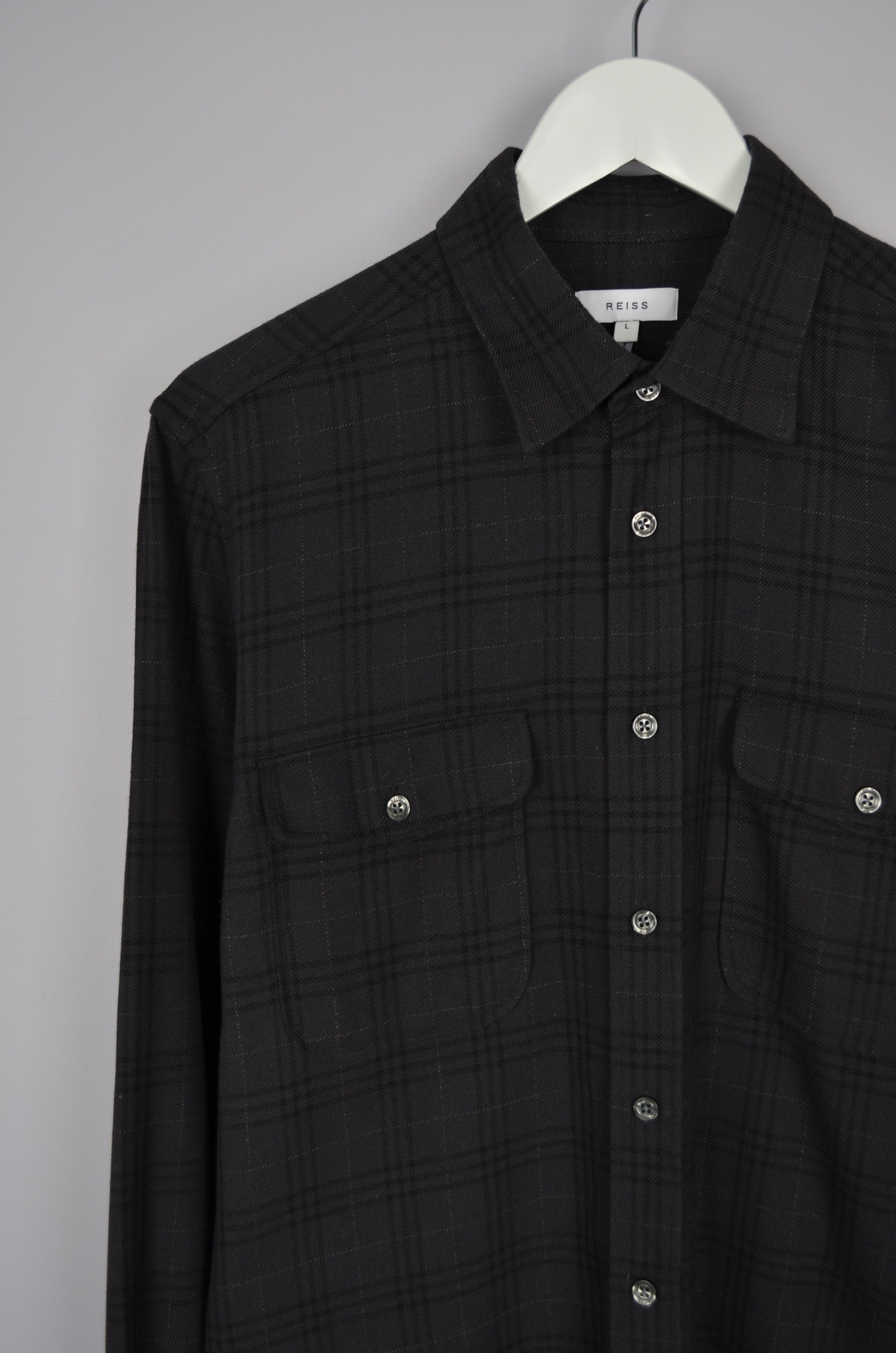 Designer × Reiss Reiss Talon Charcoal Grey Twin Pocket Overshirt Size L Size US L / EU 52-54 / 3 - 8 Thumbnail