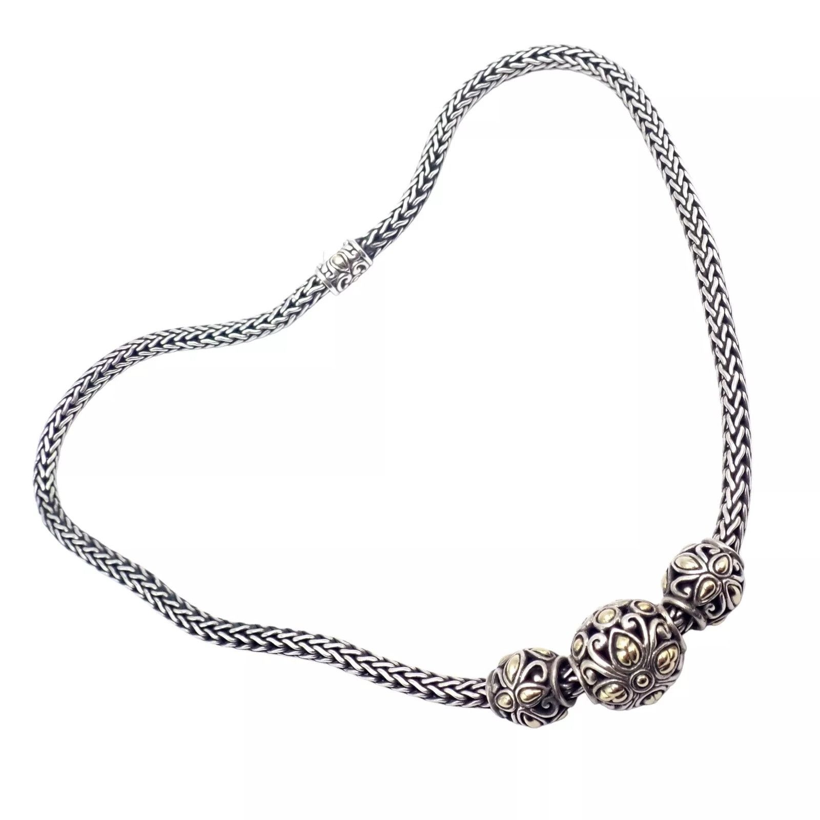 Other Silver Yellow Gold Jaisalmer Wheat Dot 3 Ball Necklace Size ONE SIZE - 1 Thumbnail