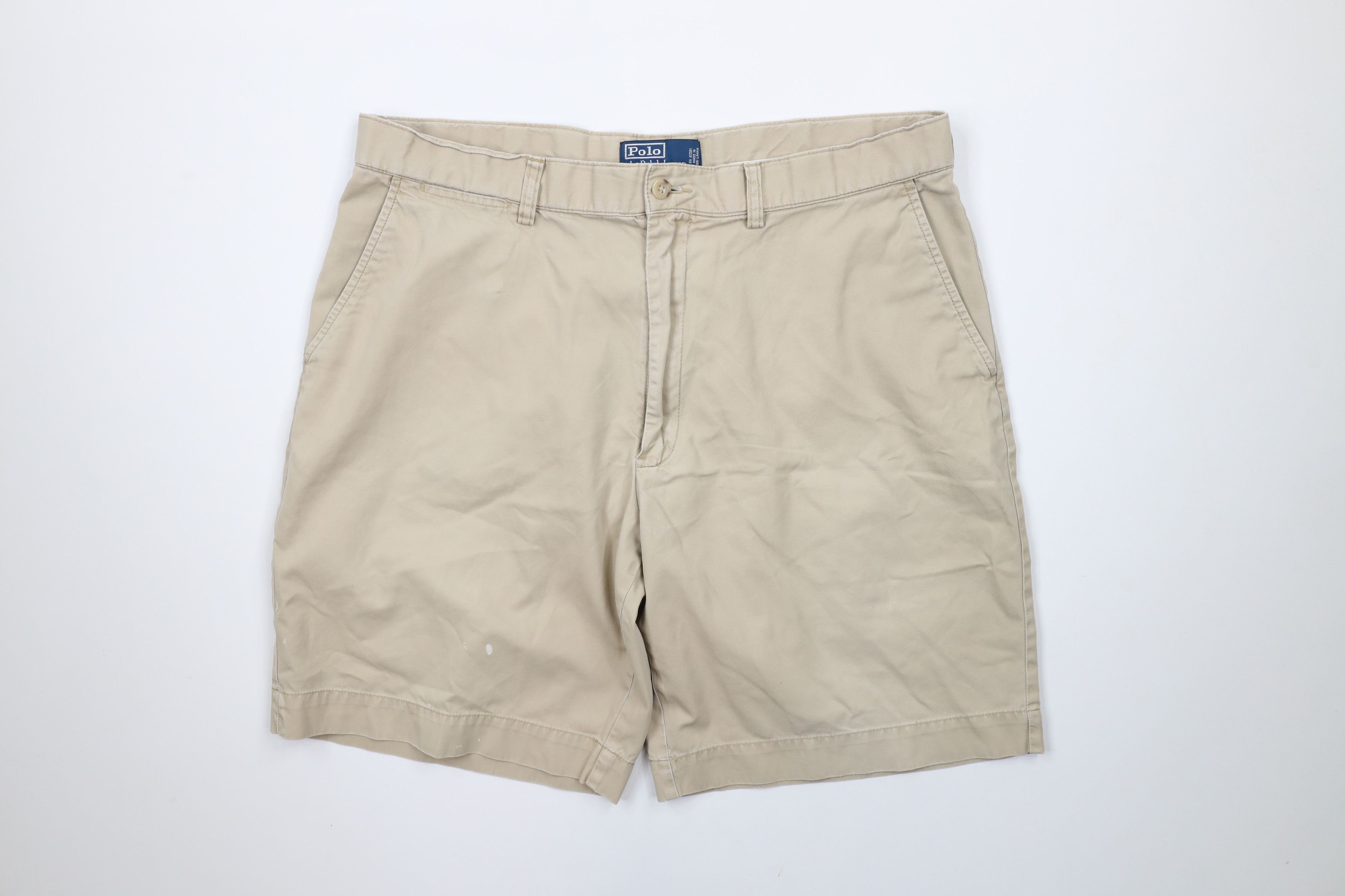 Ralph Lauren × Vintage Vintage 90s Ralph Lauren Above Knee Flat Front Chino Shorts Size US 36 / EU 52 - 1 Thumbnail