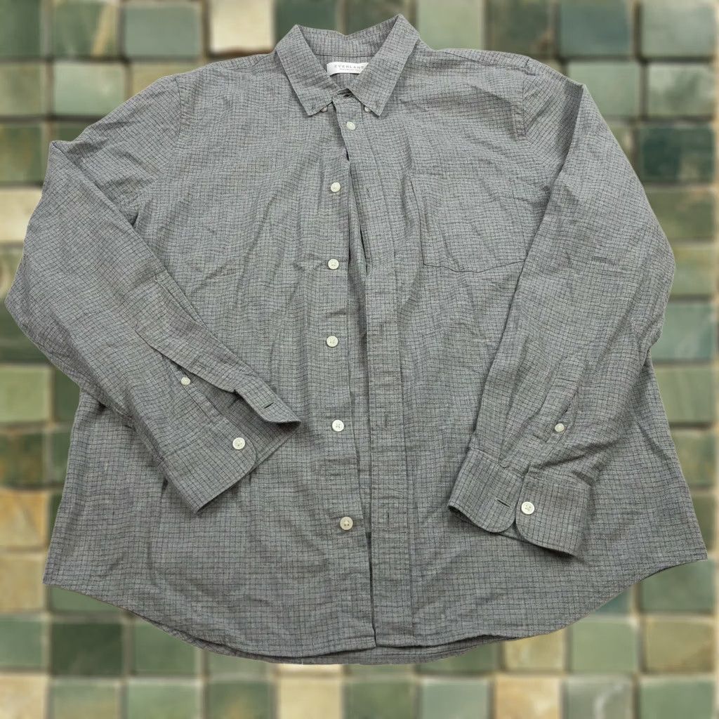 Everlane Everlane Gray Button-Up Shirt Mens Large 17/35 Casual Long Sleeve Cotton Regular Fit Leather? Size US L / EU 52-54 / 3 - 1 Thumbnail