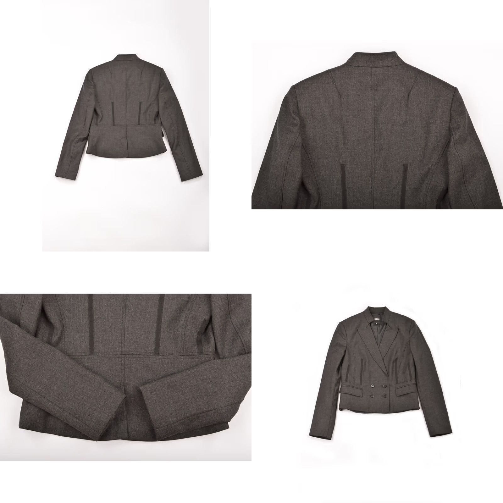 Costume National Costume National Blazer WN7210 Womens 28 Gray Tuxedo Blazer, 42, Size 28 / 42, Regular, Wool Blend, Used Womens Mens Size 4XL / US 24-26 - 8 Thumbnail