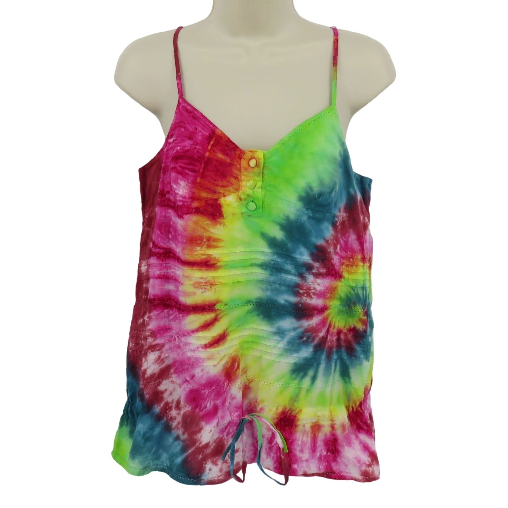 Mossimo Mossimo Supply Co Women Small Tie Dye Spaghetti Strap Tank Top Button Pleated Size S / US 4 / IT 40 - 2 Thumbnail