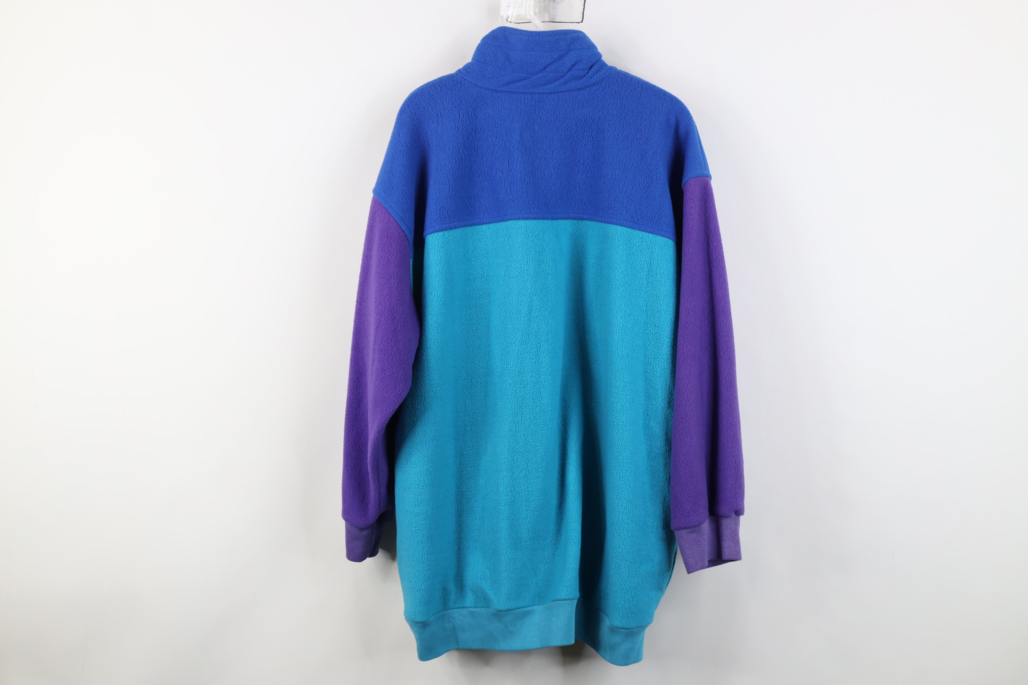 Vintage Vintage 90s Streetwear Block Fleece 1/4 Half Zip Sweater Size XXL / US 16-18 / IT 52-54 - 10 Thumbnail