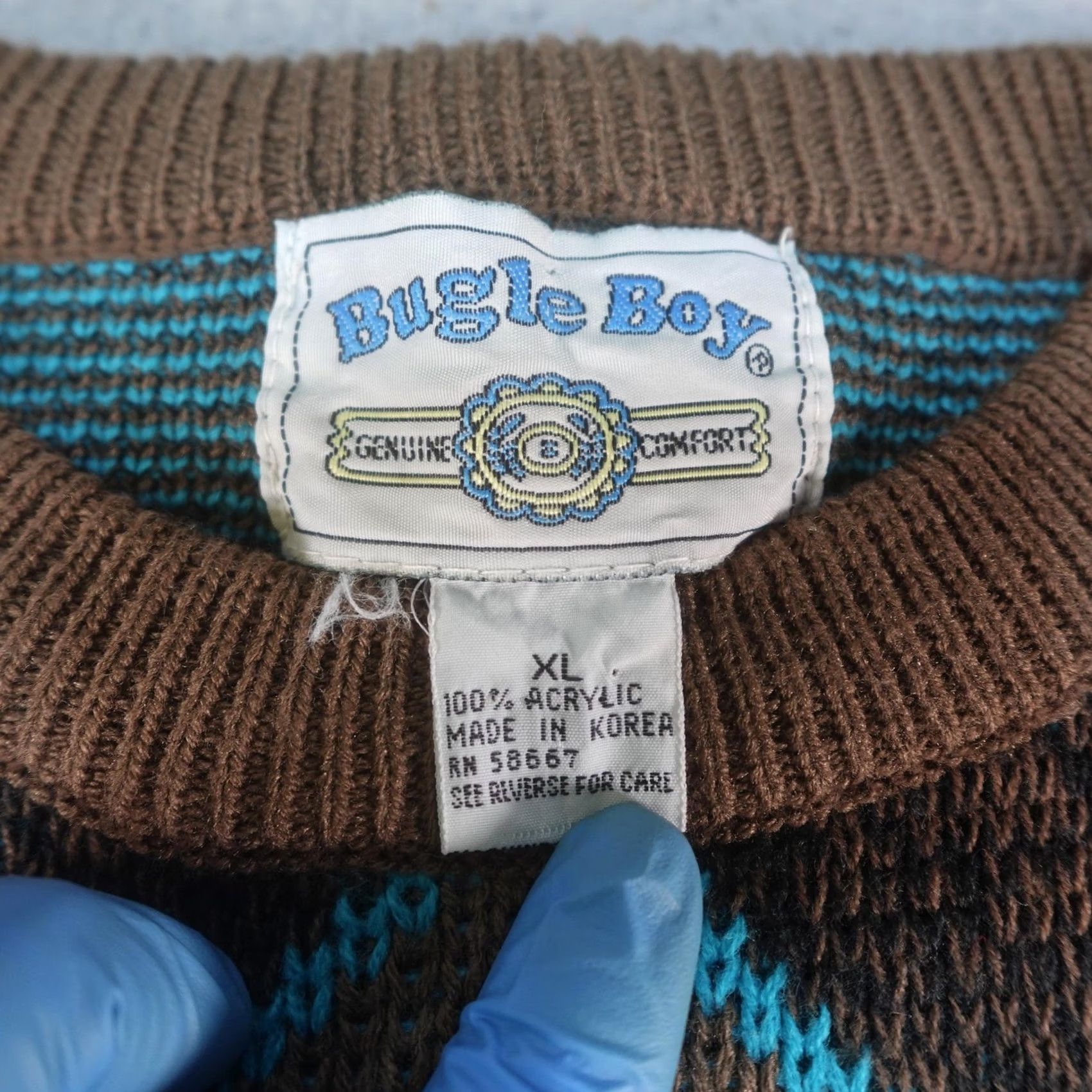 Bugle Boy VINTAGE Bugle Boy Sweater Mens XL Brown Aztec Western Geometric Southwest 80s Size US XL / EU 56 / 4 - 3 Thumbnail
