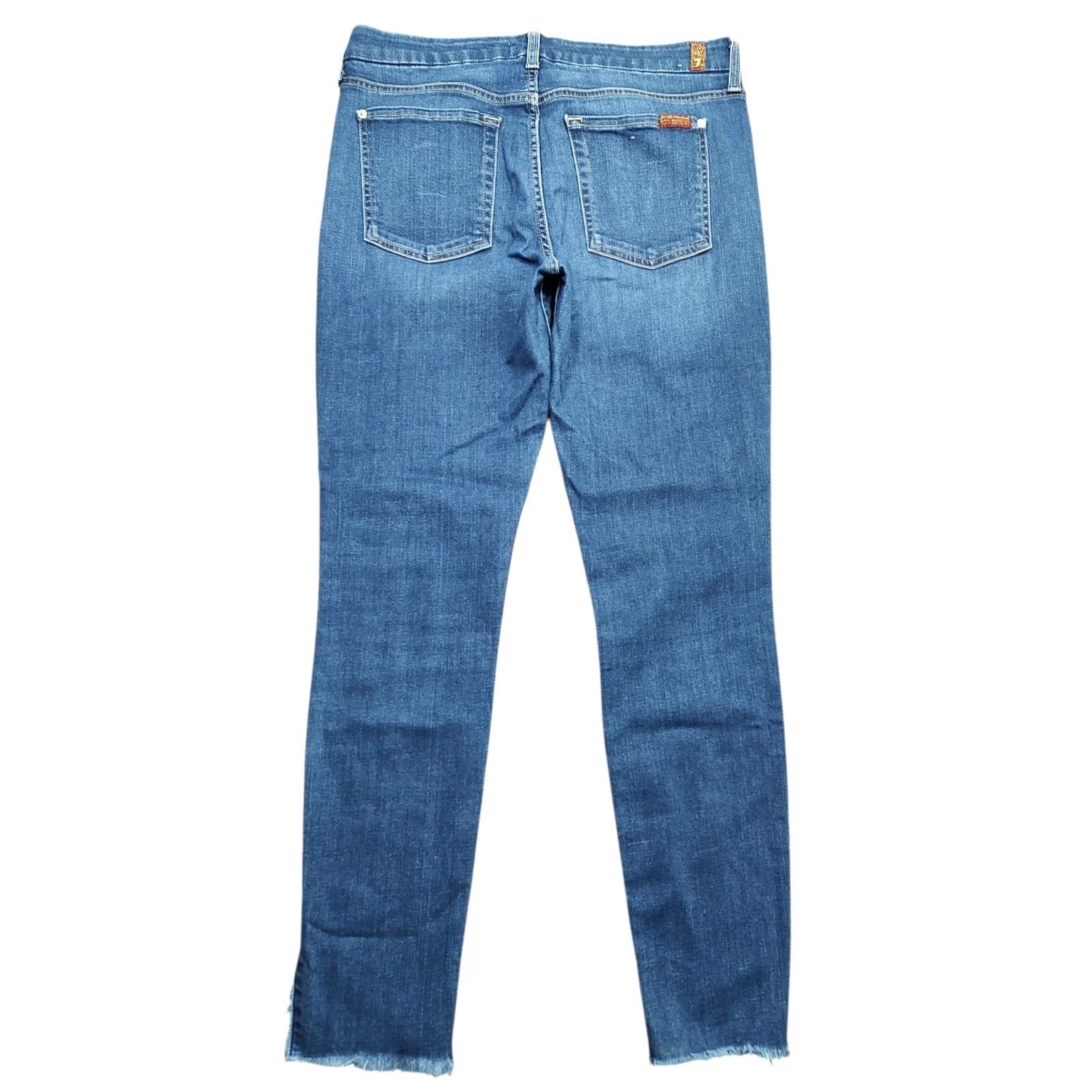 7 For All Mankind 7 For All Mankind Jeans Skinny 31 x 28 Denim Blue Women Slim 5-Pocket Inseam 28 USA City Bohemian Skinny Jeans Size 24" / US 00 / IT 34 - 2 Thumbnail