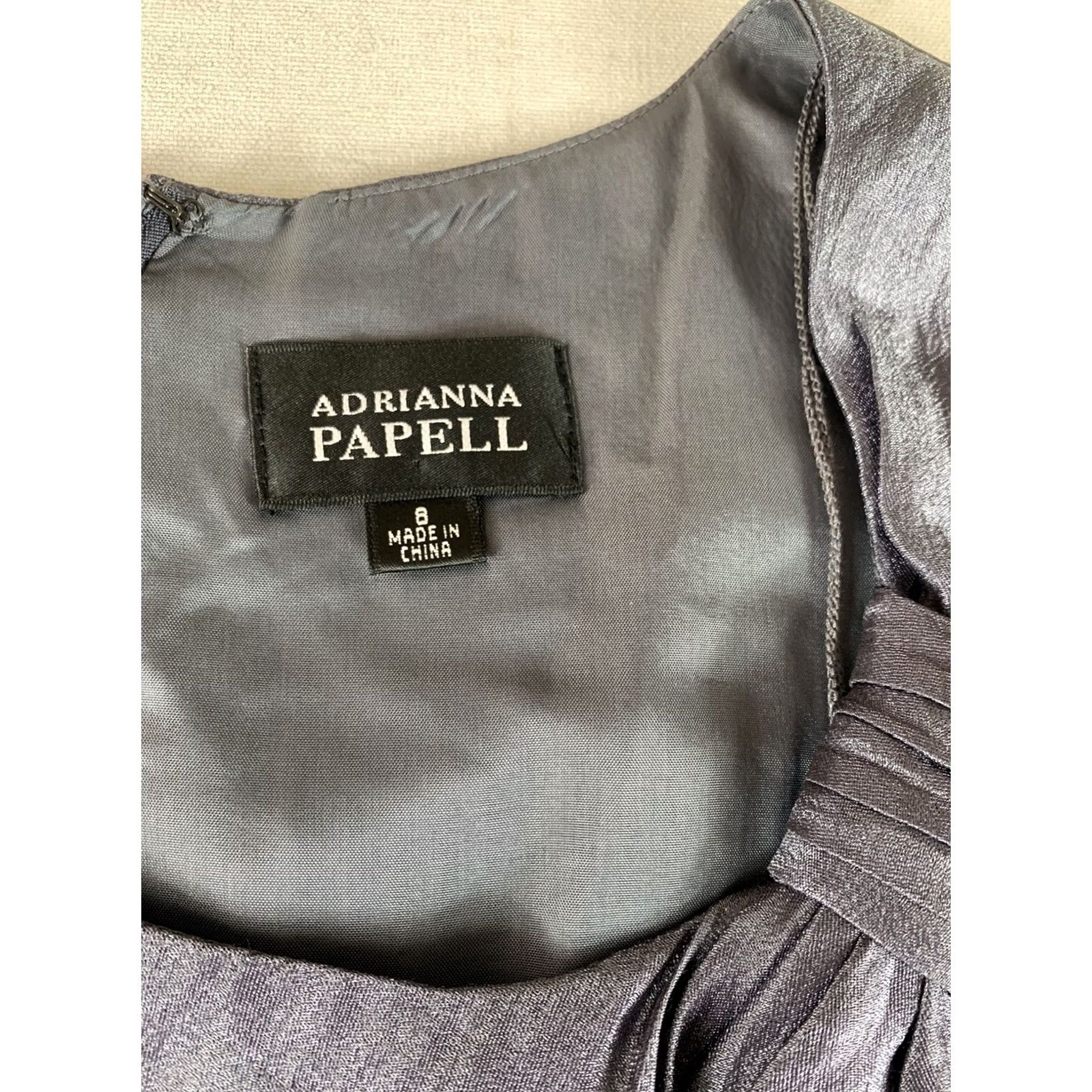 Adrianna Papell ADRIANNA PAPELL DRESS WOMENS SIZE 8 SHEATH GRAY SLEEVELESS PULLOVER Size M / US 6-8 / IT 42-44 - 3 Thumbnail