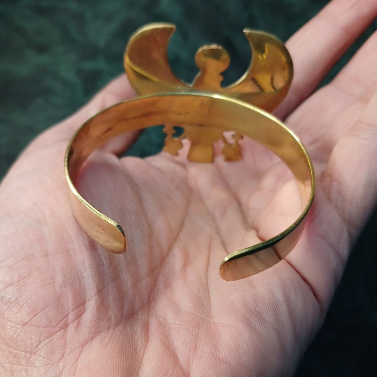 Handmade Egyptian Heritage Gold Plated Red Horus Bird bracelet Size ONE SIZE - 3 Thumbnail