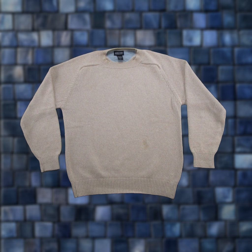 Lands' End VTG Lands' End Beige Heavy Knit Pullover Sweater Crewneck Size M Preppy Mens Pullover Sweater Vintage Beige Pullover Sweater Winter Fall Spring Mens Size US M / EU 48-50 / 2 - 1 Thumbnail