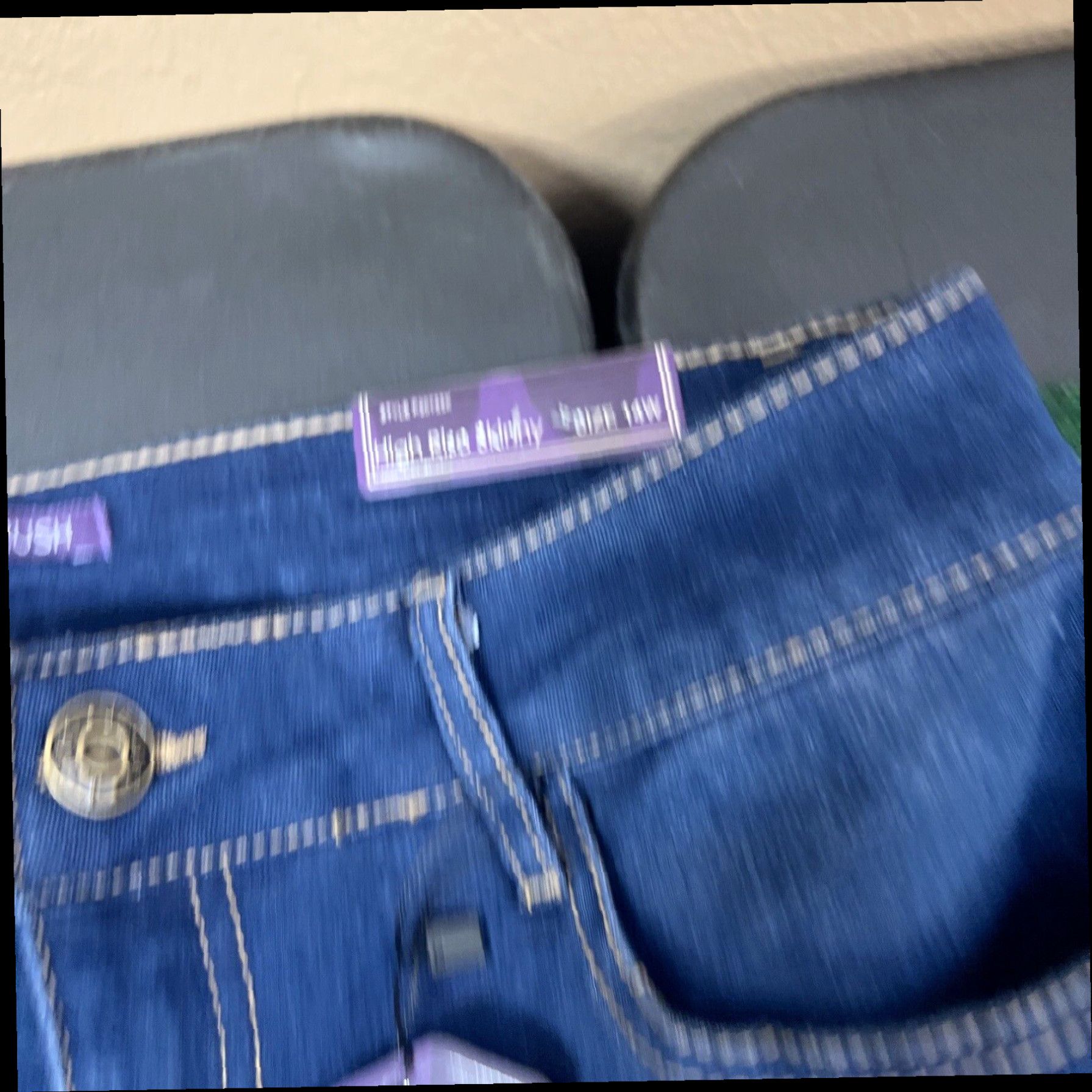 Other Woman’s Silver Crush Skinny Ankle High Rise Triple Button Blue Jeans Size 14w Size 36" / US 14 / IT 50 - 4 Thumbnail