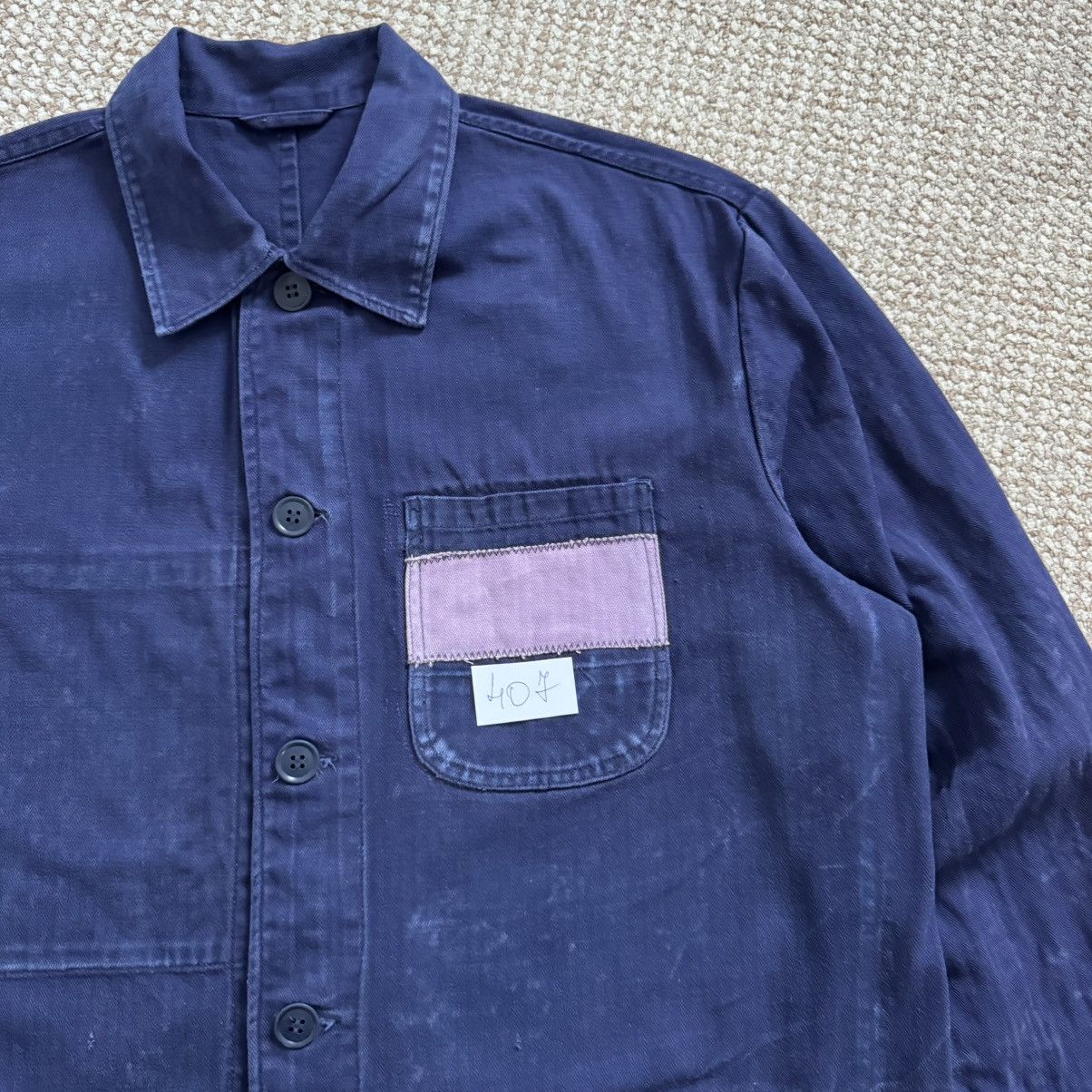 French vintage herringbone faded works chore jacket