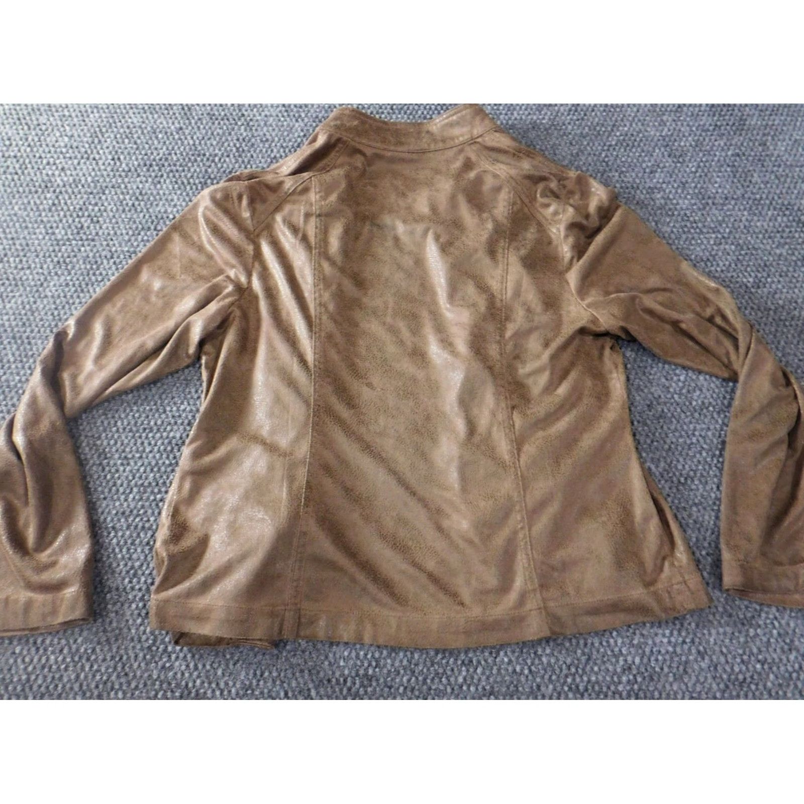 Vintage Chicos Jacket Womens Brown Open Casual Basic Jacket Long Sleeve Mid-Length Solid Pattern Fall Spring Designer Size XS / US 0-2 / IT 36-38 - 7 Thumbnail