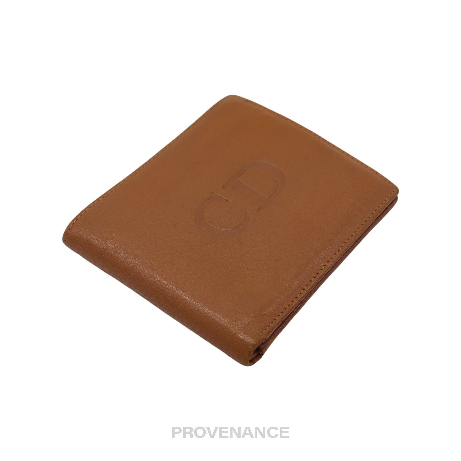 Dior 🔴 Christian Dior CD Bifold Wallet - Tan Leather Size ONE SIZE - 4 Thumbnail