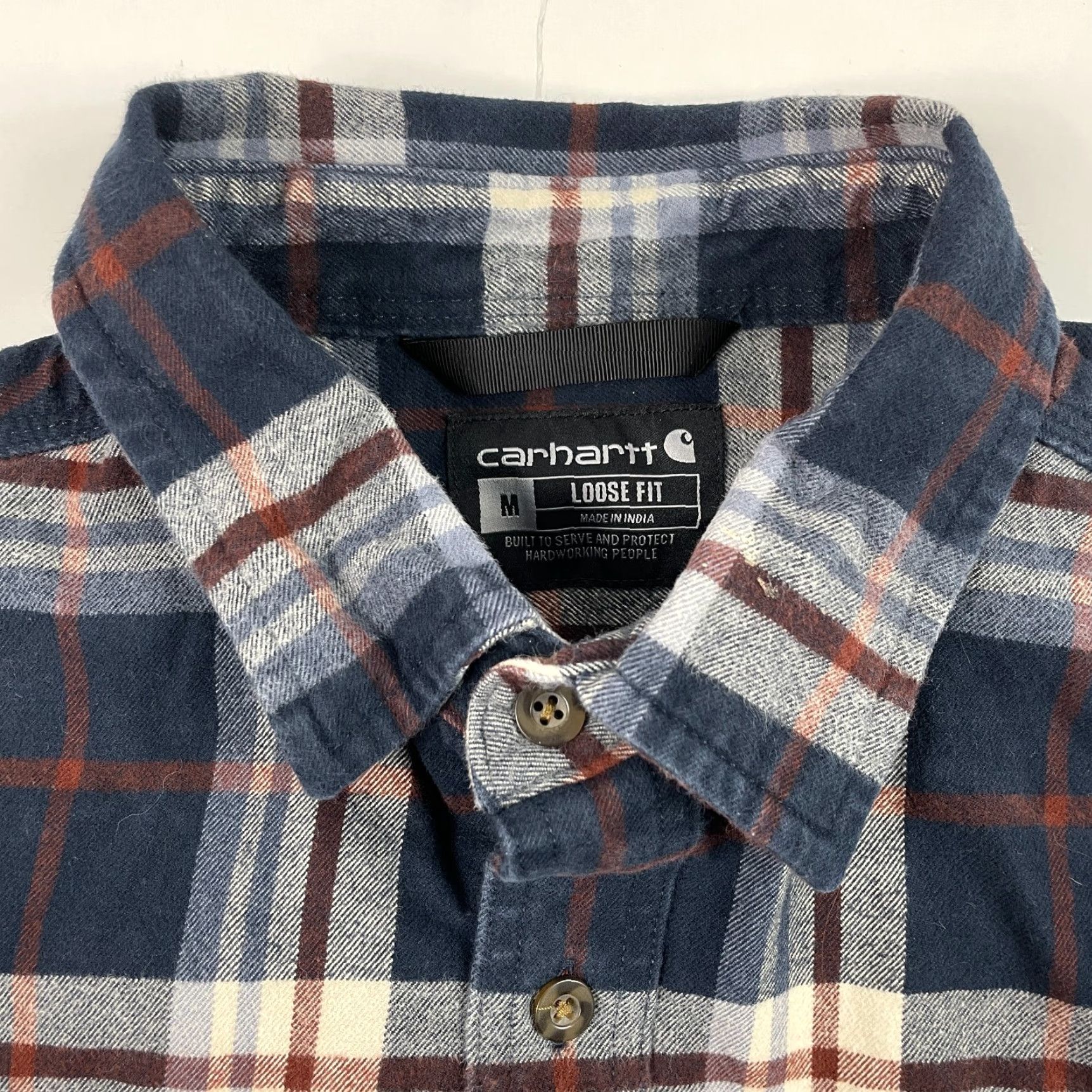 Carhartt VINTAGE Carhartt Shirt Mens Medium Blue Flannel Workwear Rugged Relaxed Hiking Fishing Size US M / EU 48-50 / 2 - 7 Thumbnail