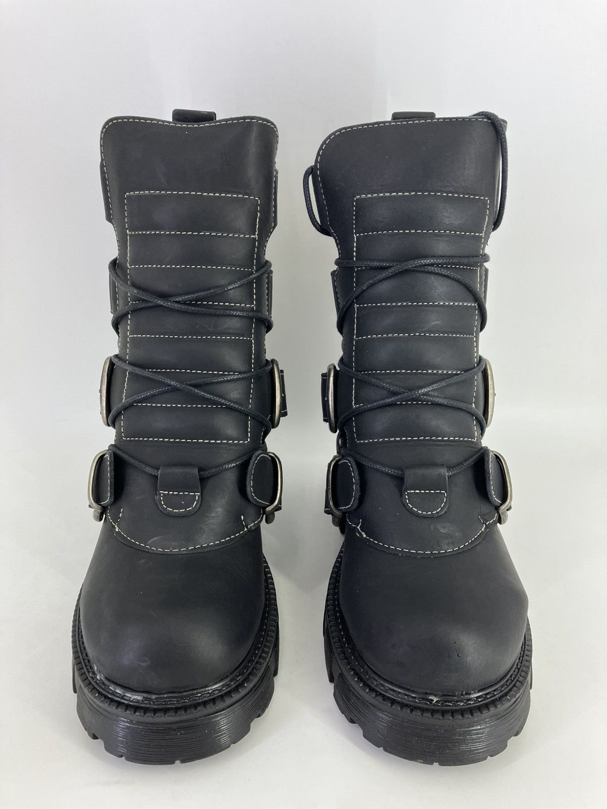 Vintage D’Estaka genuine leather chunky platform ankle boots boots Size US 7 / EU 40 - 5 Thumbnail