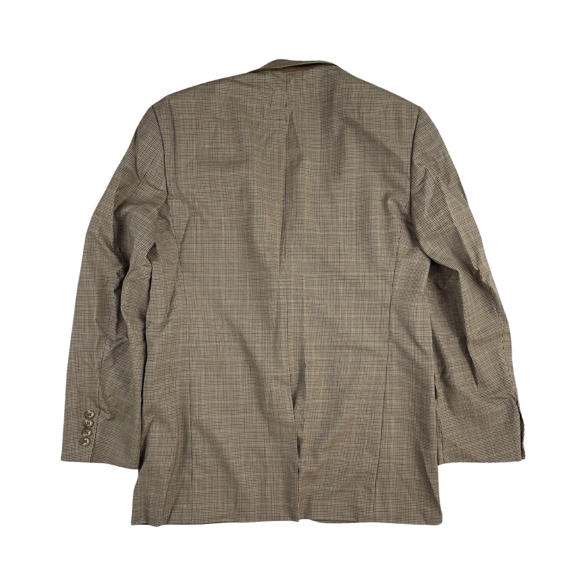Burberry Burberry London Mens Size 40R Brown Houndstooth Blazer Size 40R - 4 Thumbnail