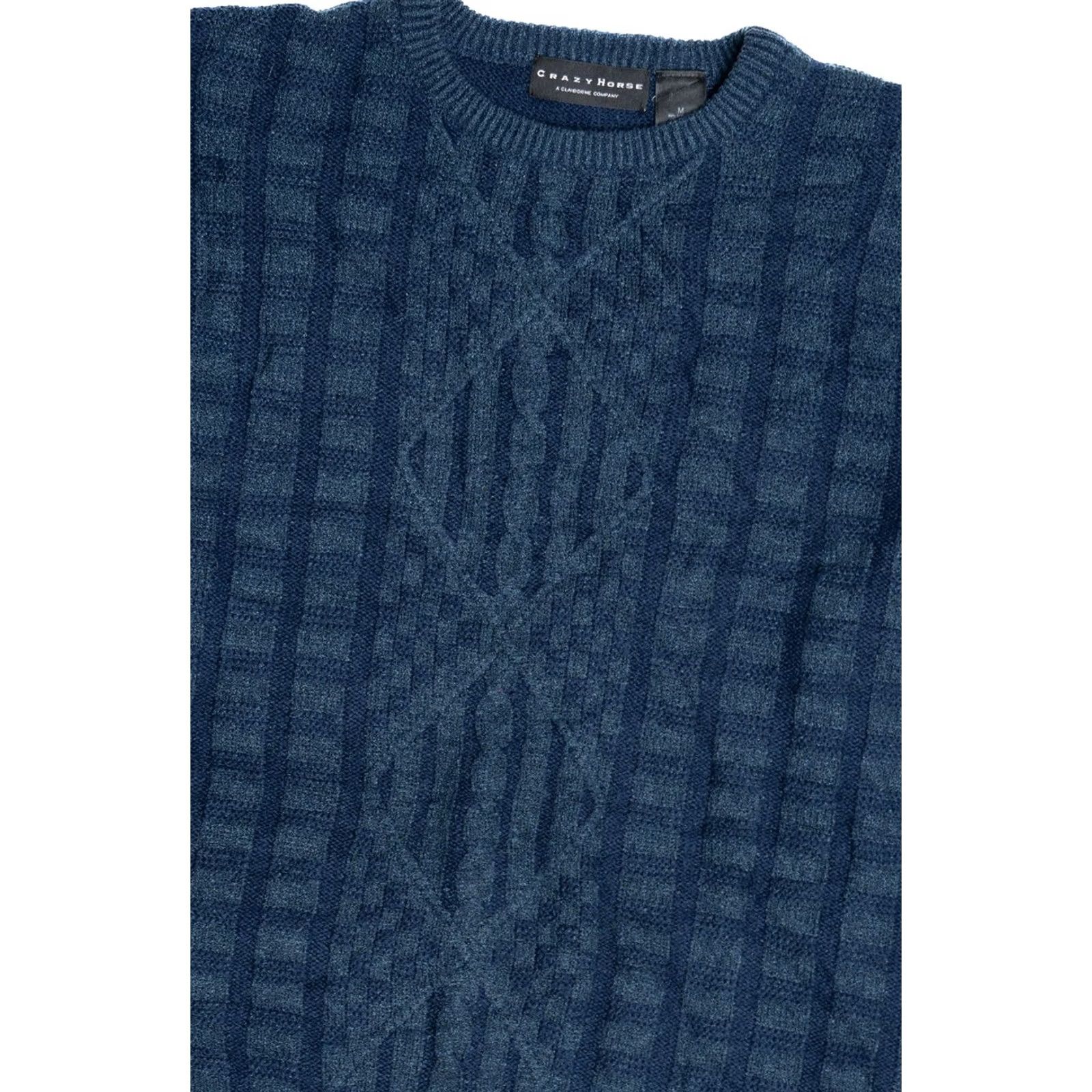 Vintage Crazy Horse Claiborne Argyle Grid Sweater Shirt Medium Blue Acrylic Nylon Vintage 2010s Mens Size M / US 6-8 / IT 42-44 - 3 Thumbnail