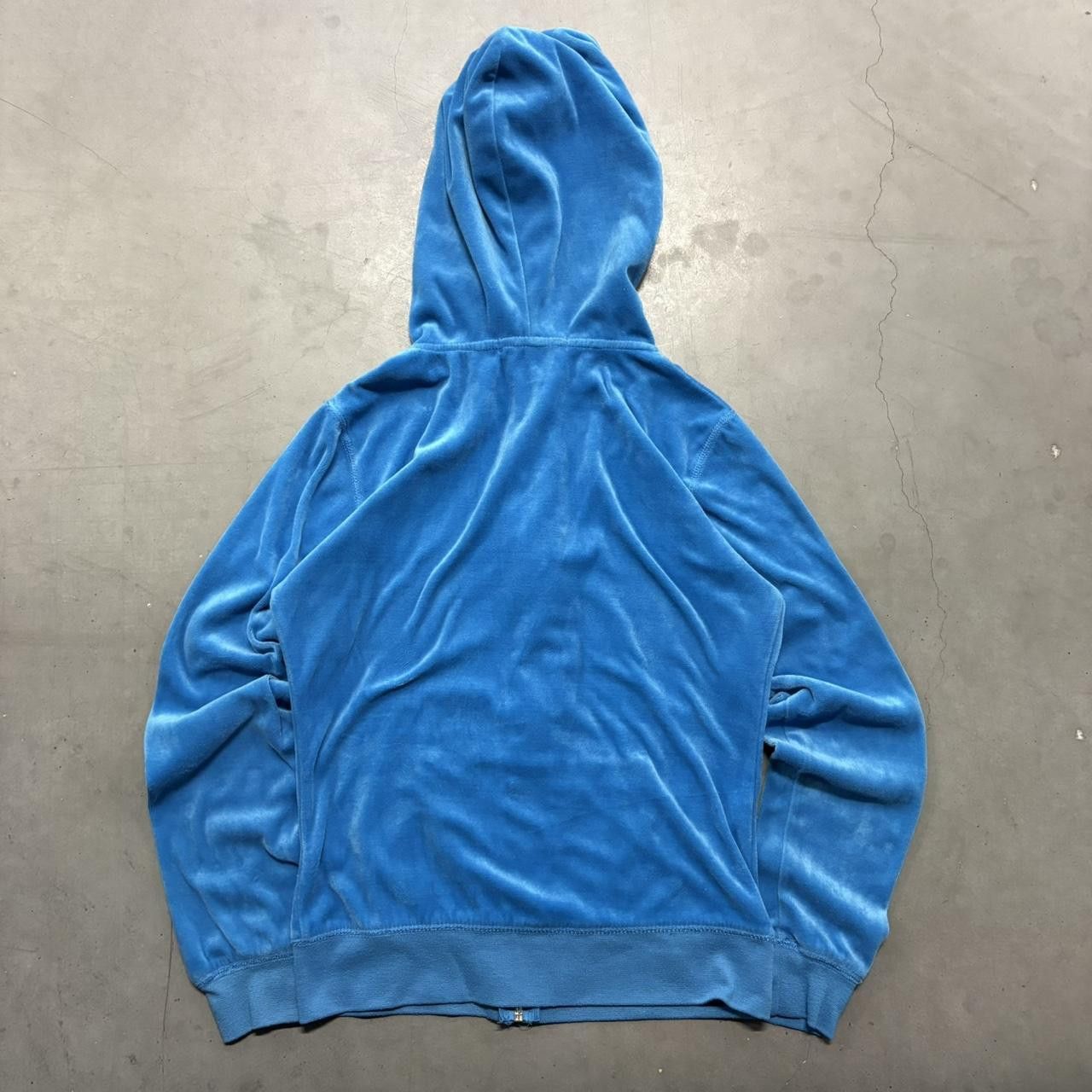 Vintage Crazy Vintage Y2K/2000s Velvet Silk Baby Blue Beta House Zipup Hoodie! Size US S / EU 44-46 / 1 - 2 Thumbnail