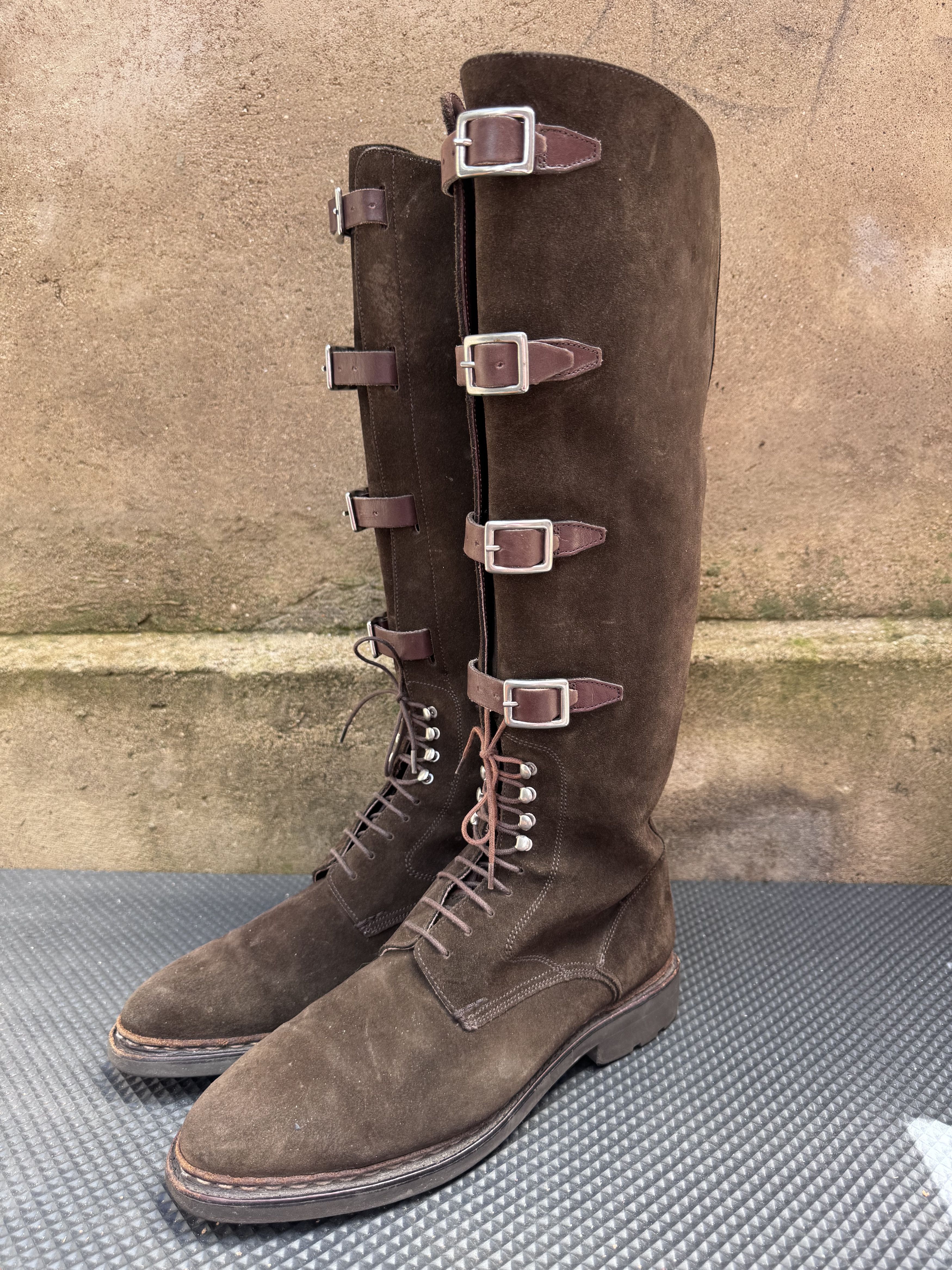 Heschung RARE Heschung Suede Tall Knee High Riding Equestrian Buckle Size US 8.5 / IT 38.5 - 3 Thumbnail