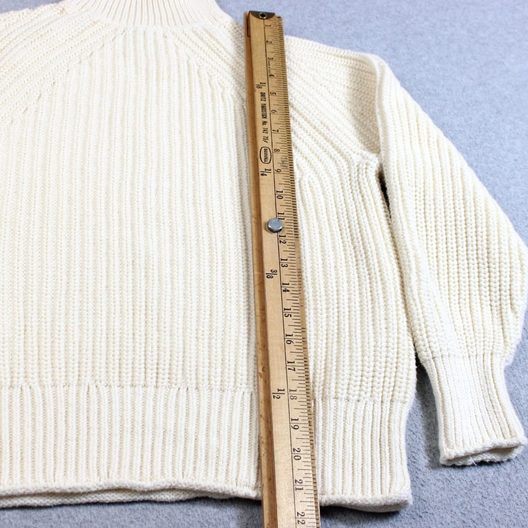 J.Crew J.CREW Sweater Women S White Mock Neck Chunky Knit Heavyweight Knitwear Winter Casual Womens Size S / US 4 / IT 40 - 5 Thumbnail