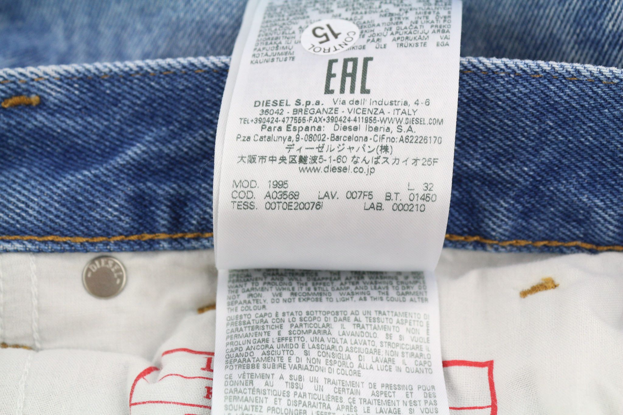Diesel 1995 007F5 W31 Slim Straight Washed Blue Jeans 40223 Size US 31 - 11 Thumbnail