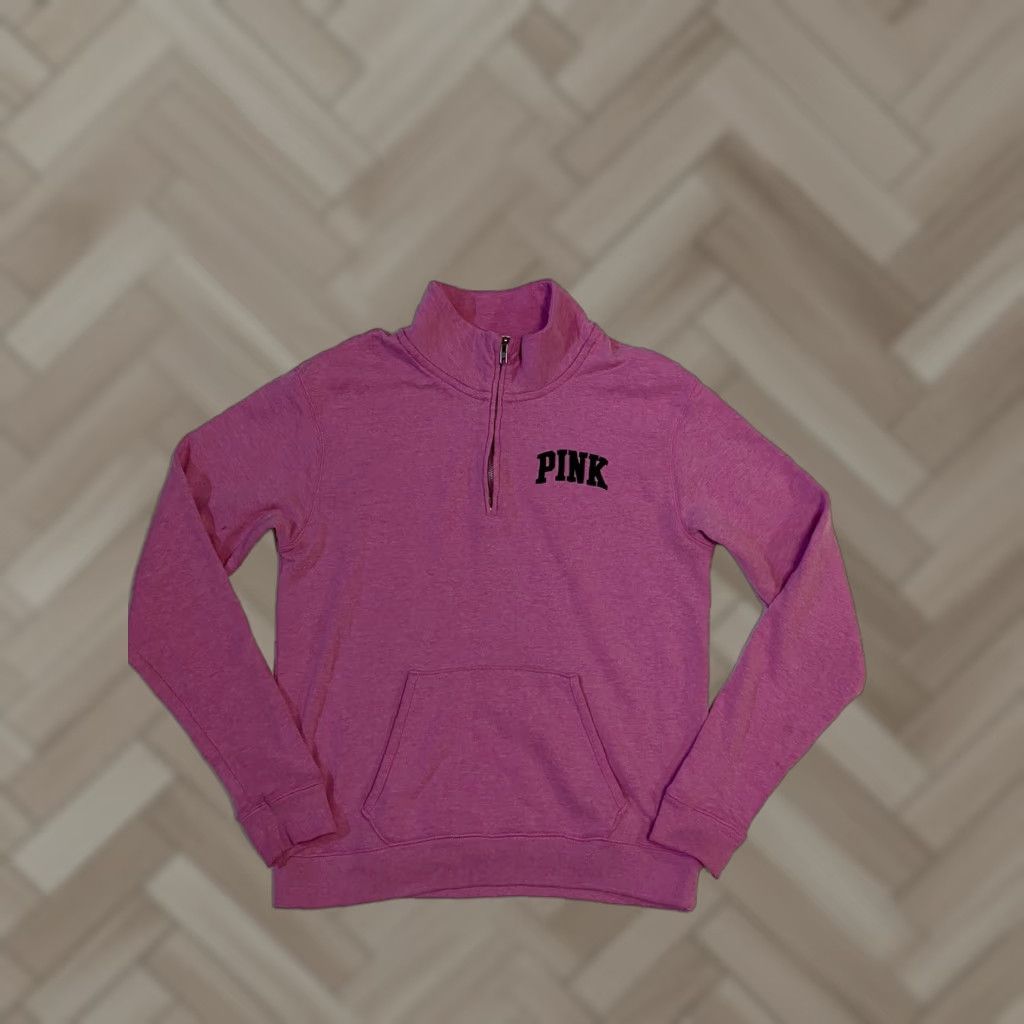 Pinko VS PINK 1/4 Zip Sweatshirt Womens Pink Long Sleeve Mock Pullover size Small Size S / US 4 / IT 40 - 1 Thumbnail