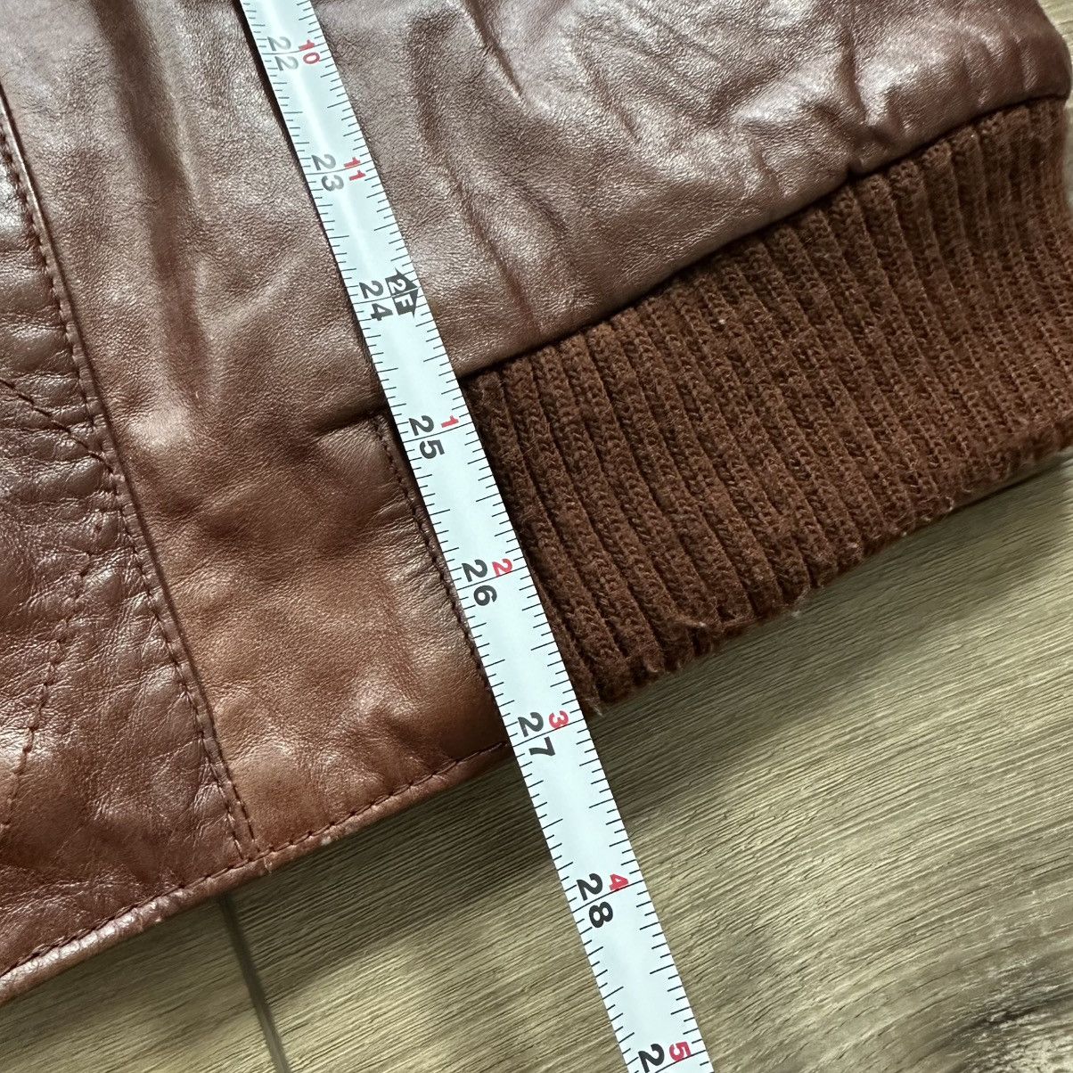 Other Vintage 90s Chess King Leather Sherpa Lined Bomber Jacket Size US L / EU 52-54 / 3 - 11 Thumbnail