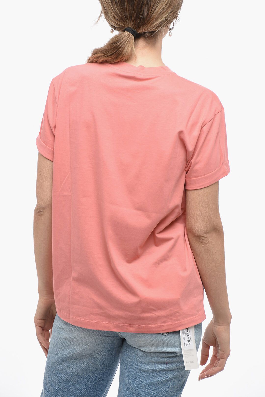 Stella McCartney og1mm0824 Crew Neck T-Shirt in Pink Size S / US 4 / IT 40 - 2 Thumbnail
