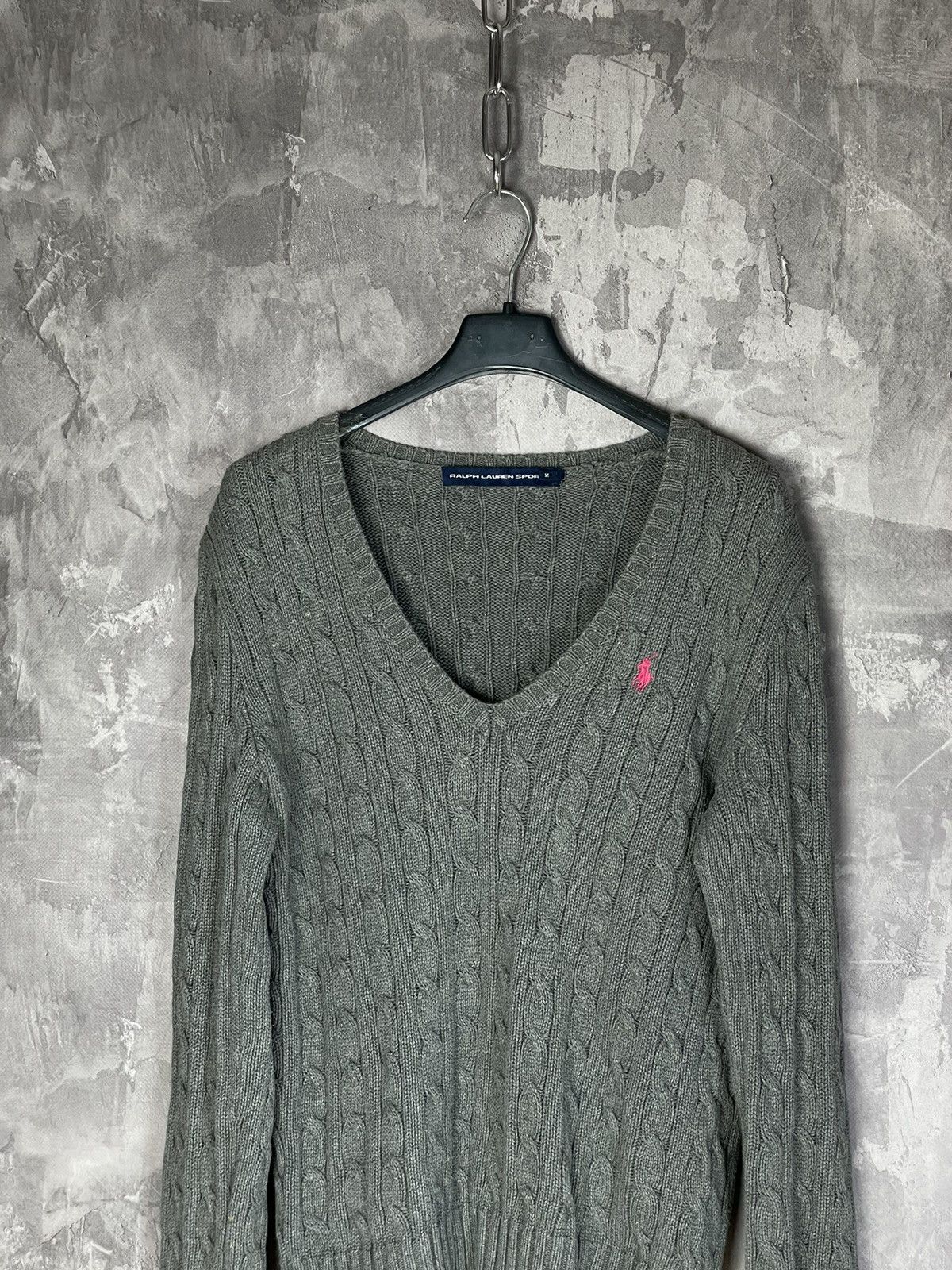 Polo Ralph Lauren × Ralph Lauren Vintage Ralph Lauren Cuble Knit V Neck Sweater Size M / US 6-8 / IT 42-44 - 2 Thumbnail