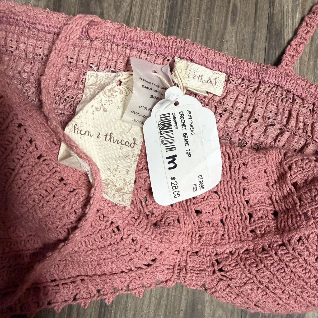 Hemant & Nandita Hem & Thread Mauve Crochet Crop Top Size M / US 6-8 / IT 42-44 - 4 Thumbnail