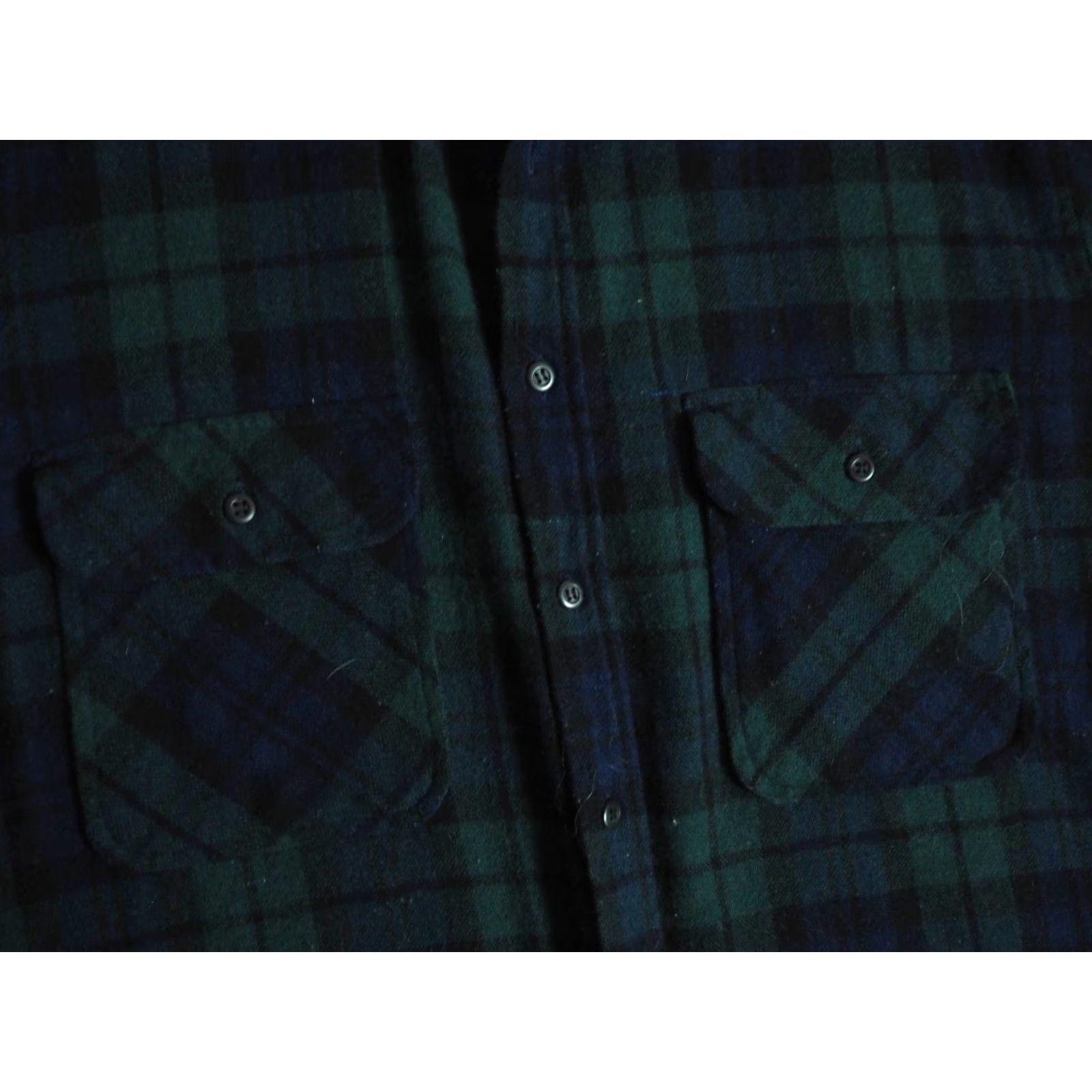 Sears VINTAGE Sears Roebucks Blackwatch Plaid Wool Blend Pocket Button Shirt Mens L Size US L / EU 52-54 / 3 - 5 Thumbnail