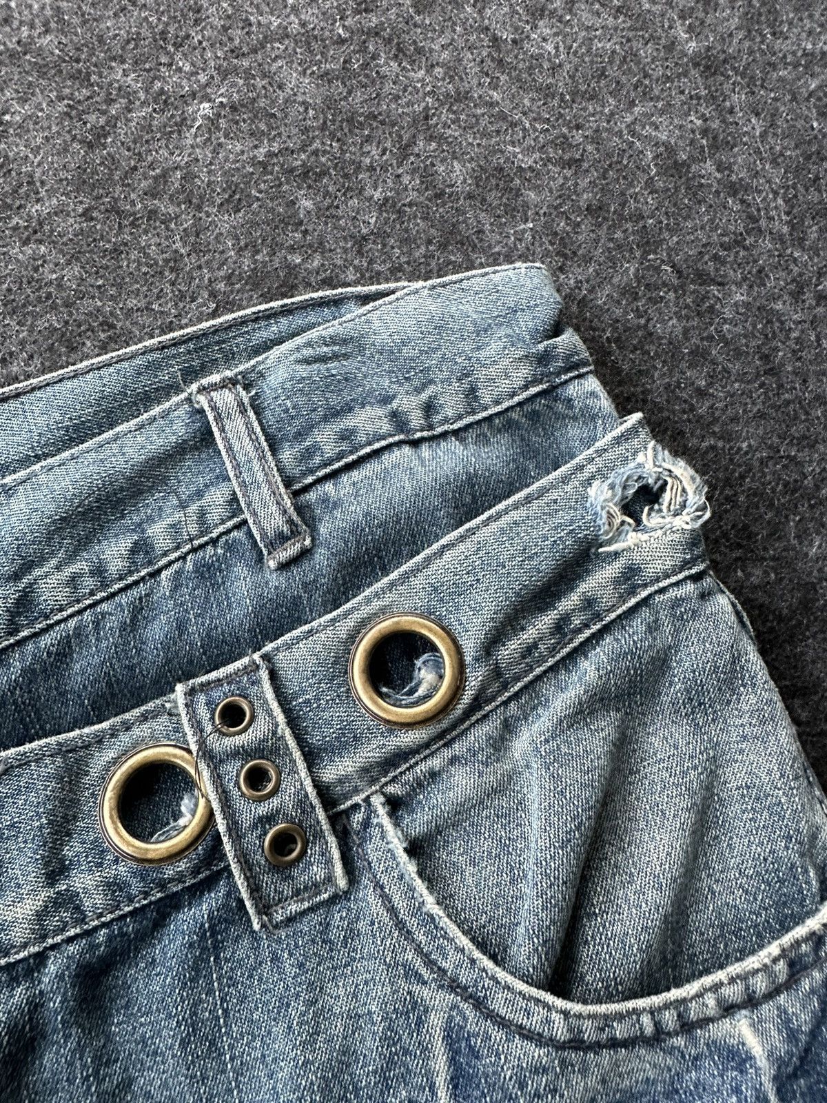 Beauty Beast × If Six Was Nine × In The Attic Vintage In The Attic Double Waist Distressed Denim D448 Size US 30 / EU 46 - 8 Thumbnail