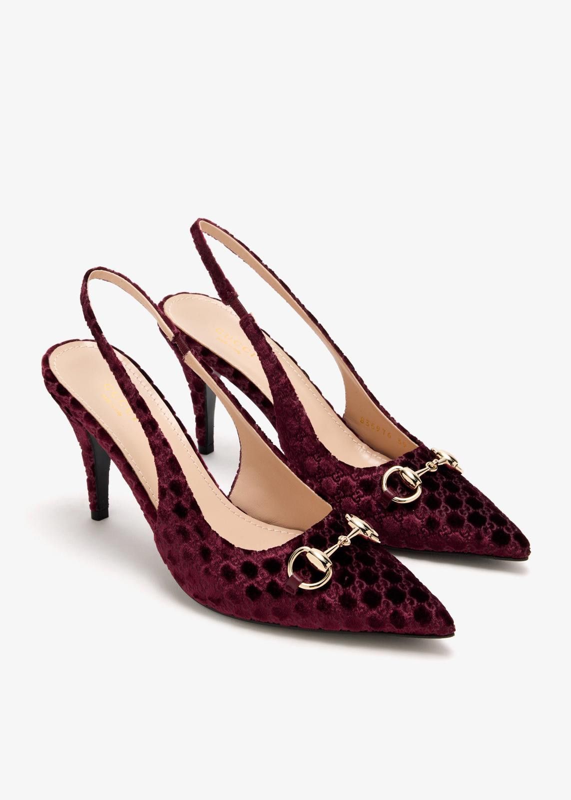 Gucci Gucci Horsebit GG Suede Slingback Pumps Size US 7.5 / IT 37.5 - 2 Thumbnail