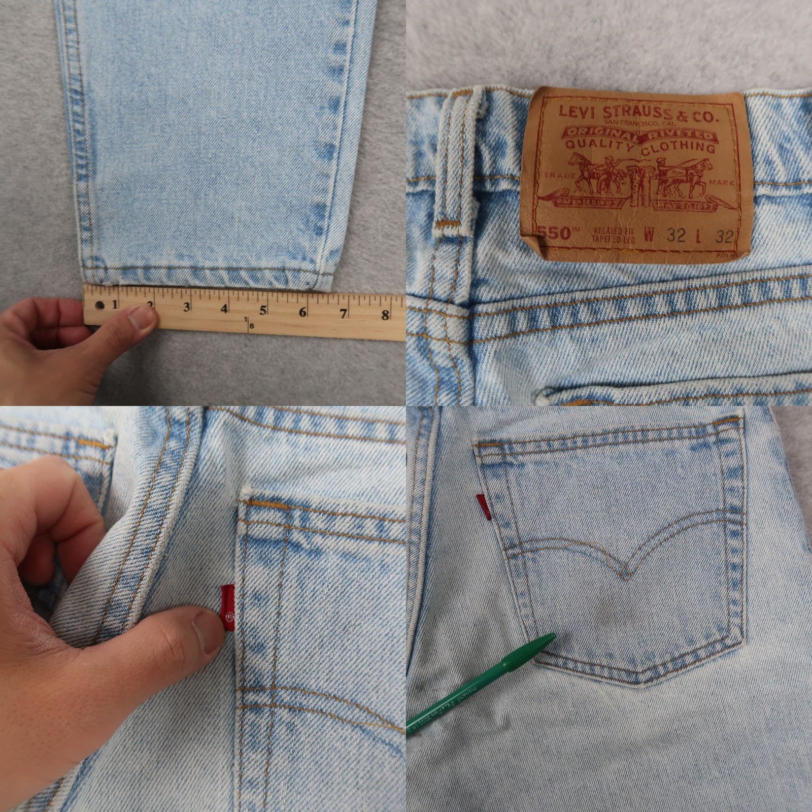 Levi's VINTAGE Levi's 550 Jeans 32x32 Blue Denim Relaxed Fit 90s USA Made Mens Pants Size US 32 / EU 48 - 9 Thumbnail