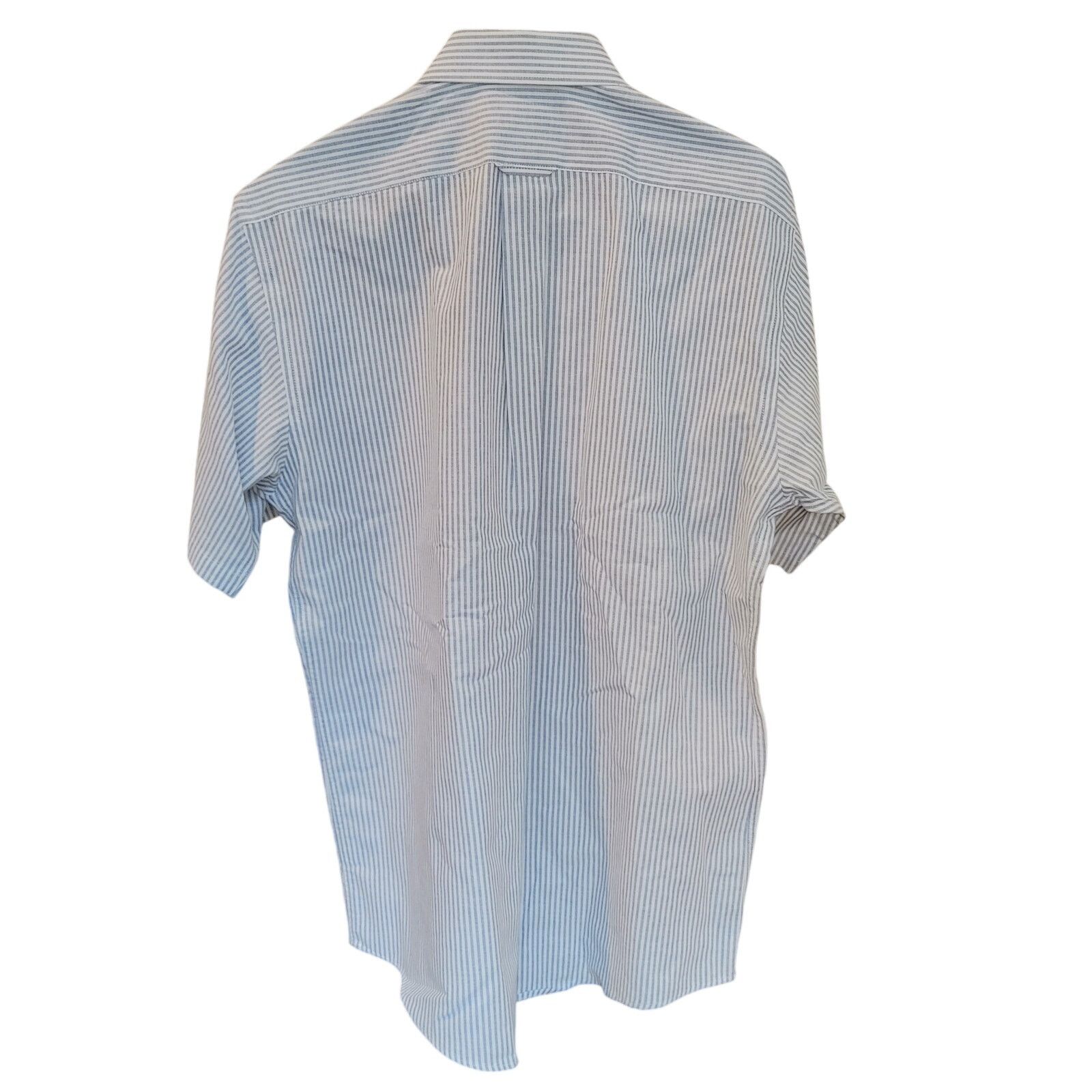 Other Stafford Men's 16.5 White/Blue Stripe Short Sleeve Bttn Dwn Size XXL / US 16-18 / IT 52-54 - 2 Thumbnail