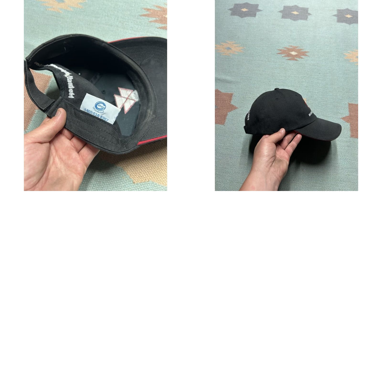 Vintage VINTAGE Massey Ferguson Heindl Implement tractor farm hat cap strapback black Size ONE SIZE - 8 Thumbnail