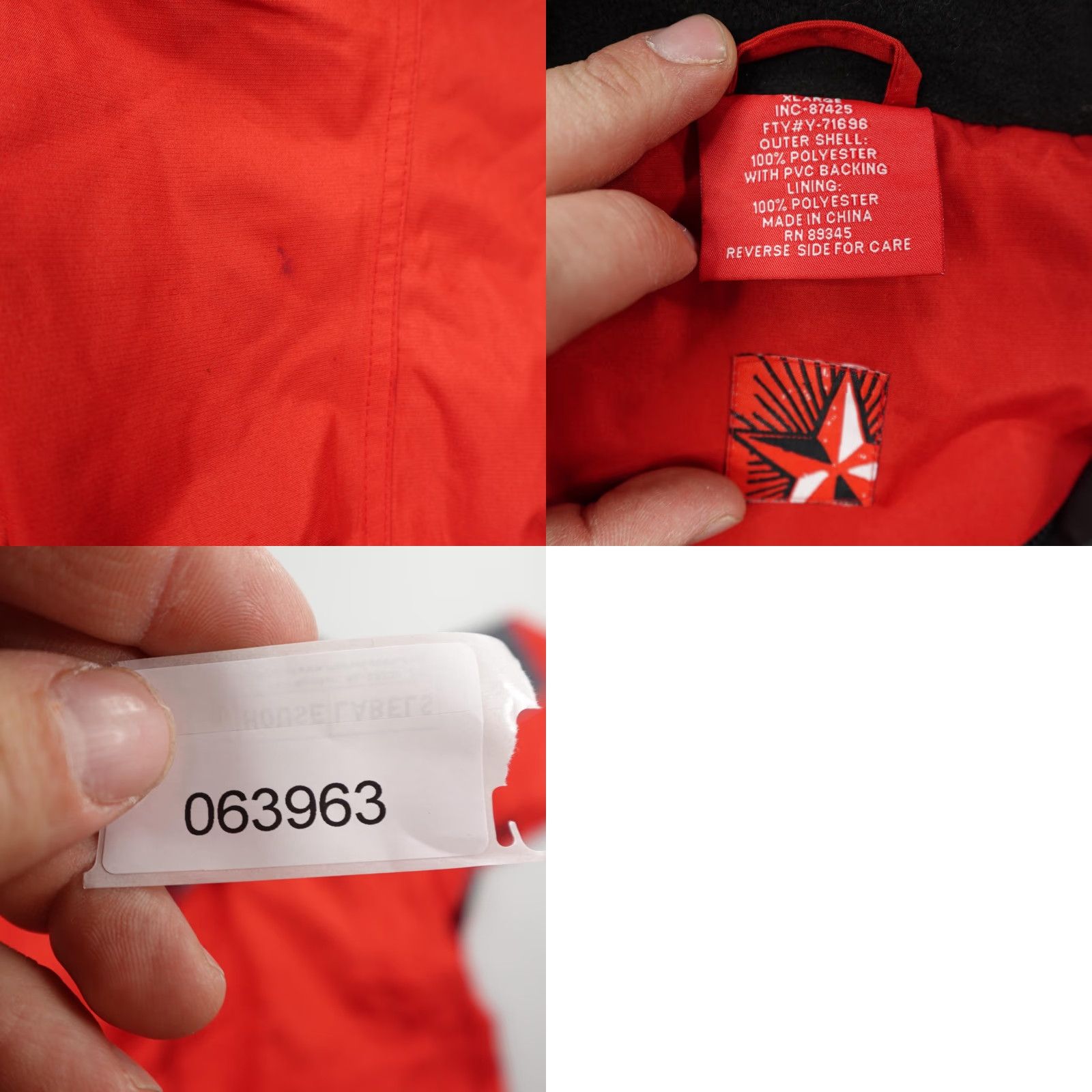 Marlboro VINTAGE Marlboro Jacket Mens XL Red Black Star Waterproof Rain Coat Parka Zip Up Hoodie Windproof Pockets Full Zip Mid-Length Regular Size US XL / EU 56 / 4 - 8 Thumbnail