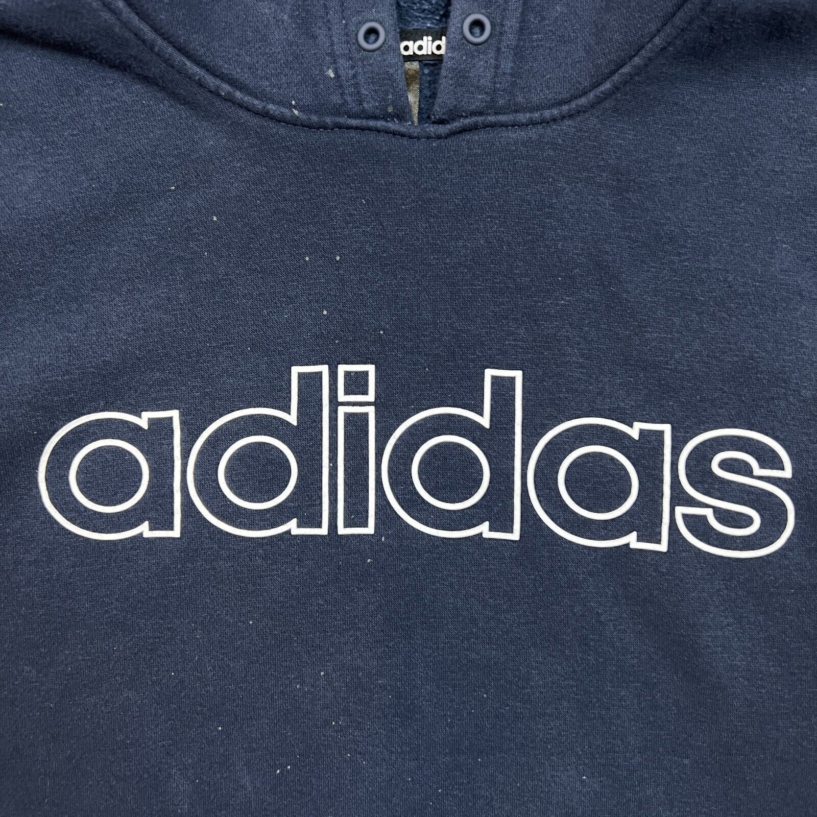 Adidas × Vintage Adidas Hoodie Essentials Distressed Hooded Sweatshirt Size US L / EU 52-54 / 3 - 3 Thumbnail