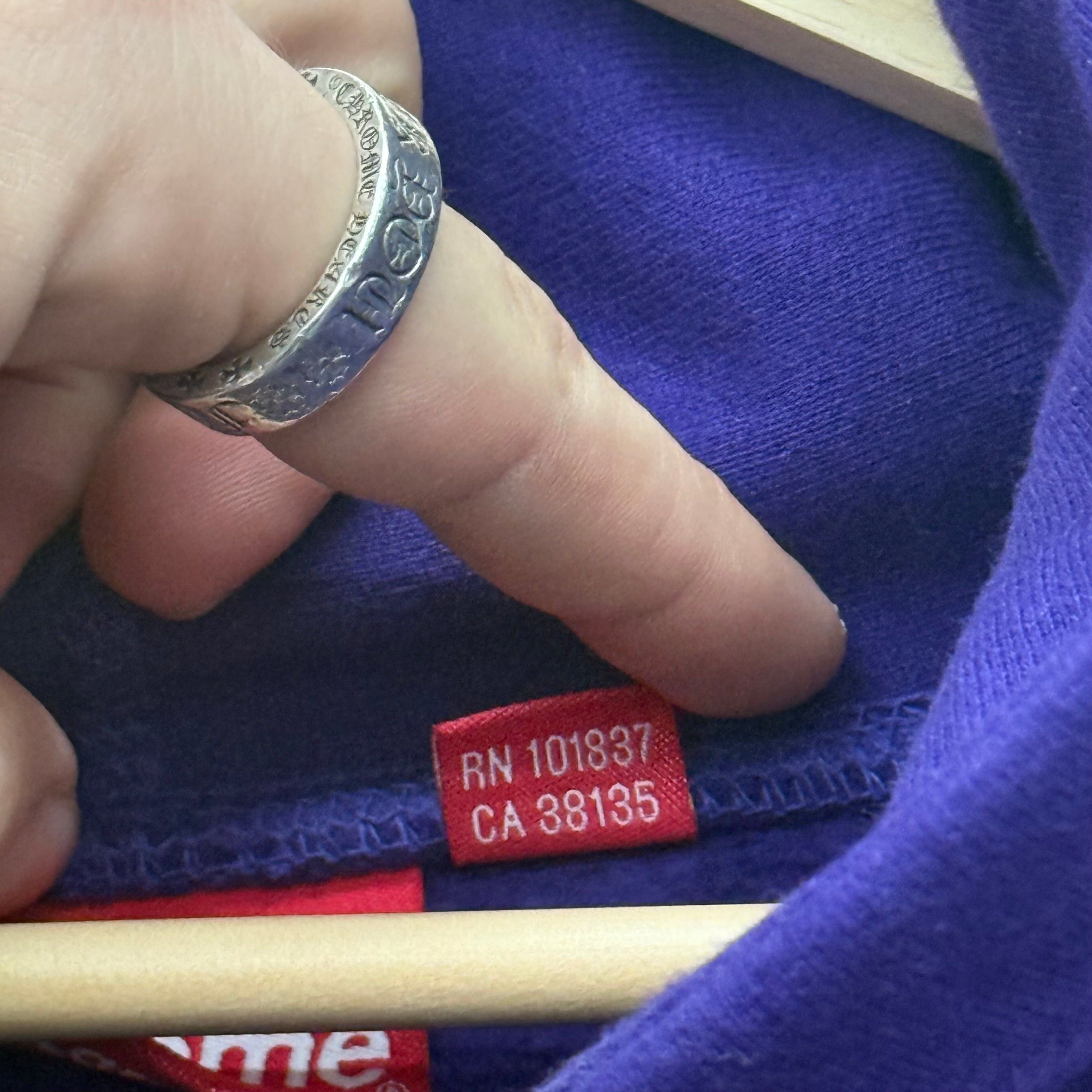Supreme Supreme Purple Vertical Text Hoodie - Size XL Size US XL / EU 56 / 4 - 6 Thumbnail