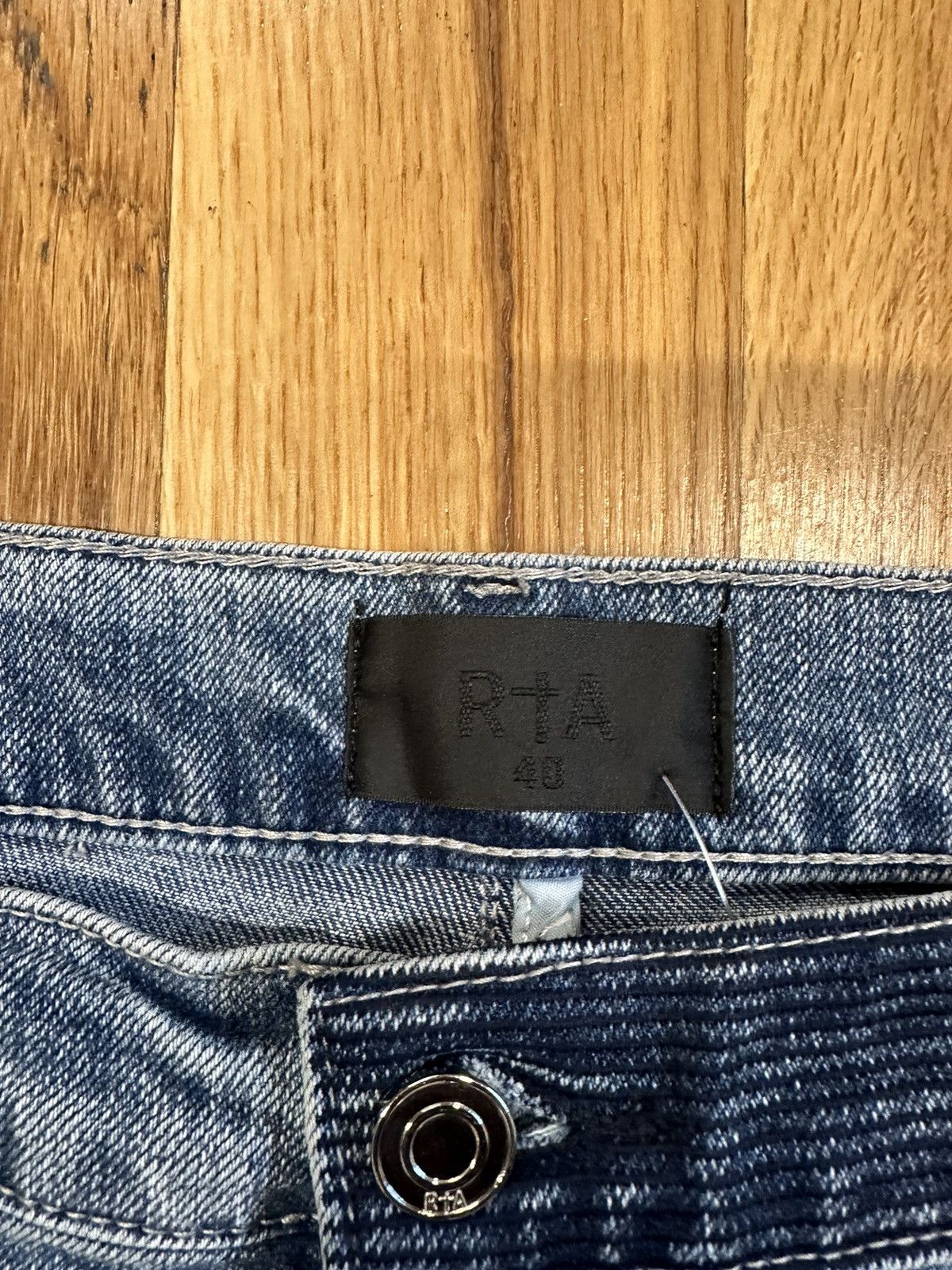 Rta Rta Side Crosses Dark Blue Denim Jeans Size 40 Size US 40 / EU 56 - 3 Thumbnail