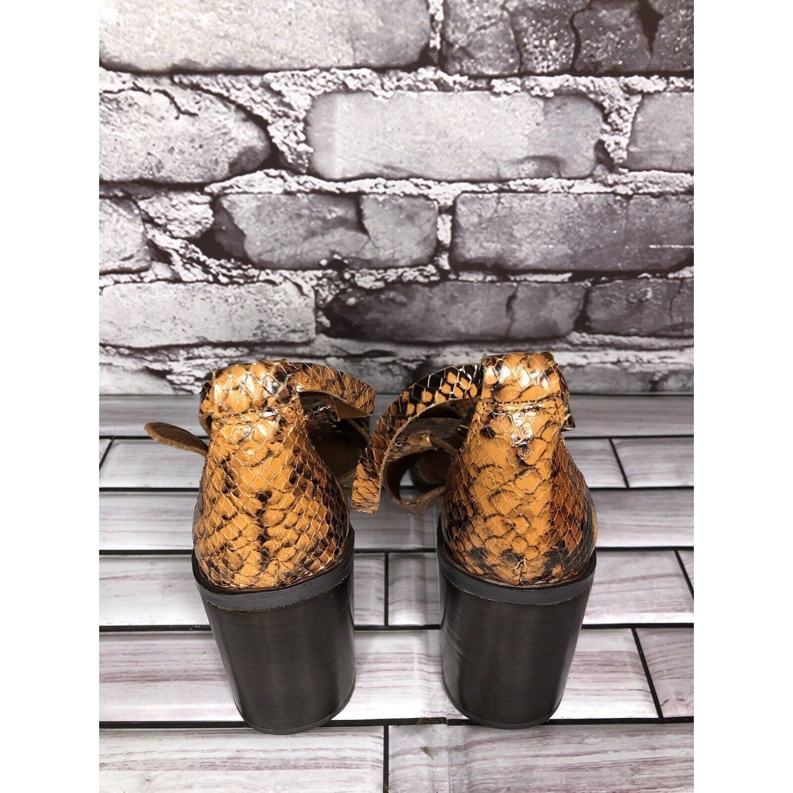 Other Franco Sarto Dandelion Snake Print Ankle Strappy Brown Leath Size US 6 / IT 36 - 5 Thumbnail