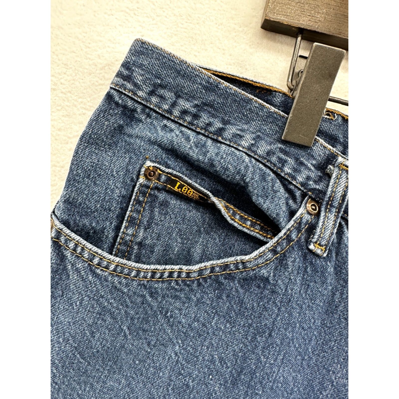 Lee Lee Jeans Mens 40x32 Straight Denim Classic Fit 5-Pocket Blue Vintage Retro USA 80s 90s Biker Punk Grunge Size US 40 / EU 56 - 3 Thumbnail
